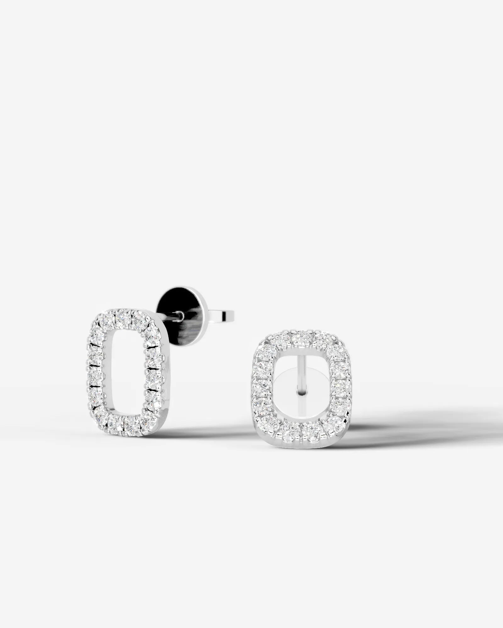 Linda Lab Grown Diamond Earrings Elongated Cushion - Platinum