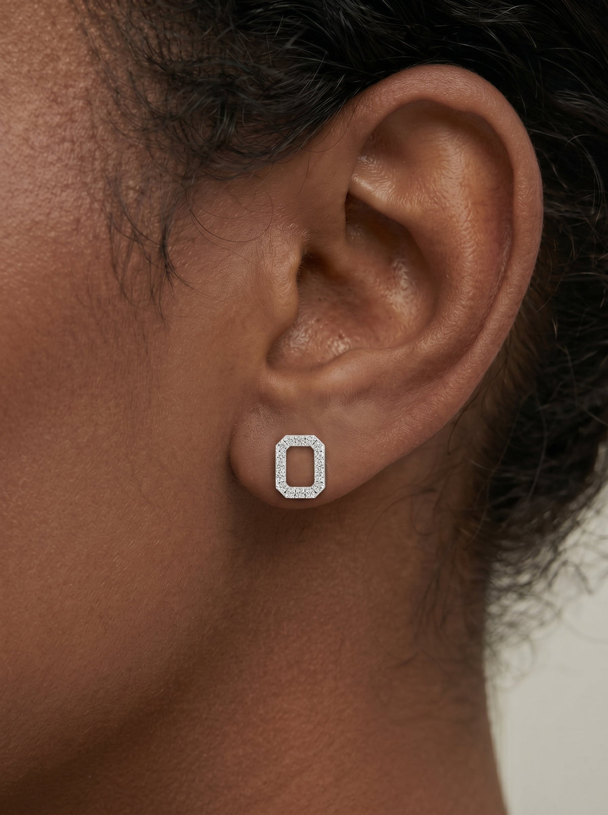 Linda Lab Grown Diamond Earrings Emerald - Platinum