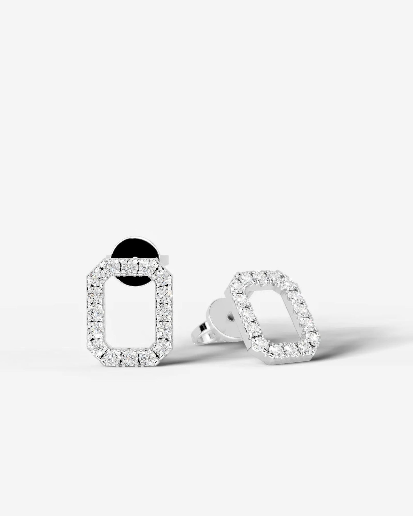 Linda Lab Grown Diamond Earrings Emerald - White Gold