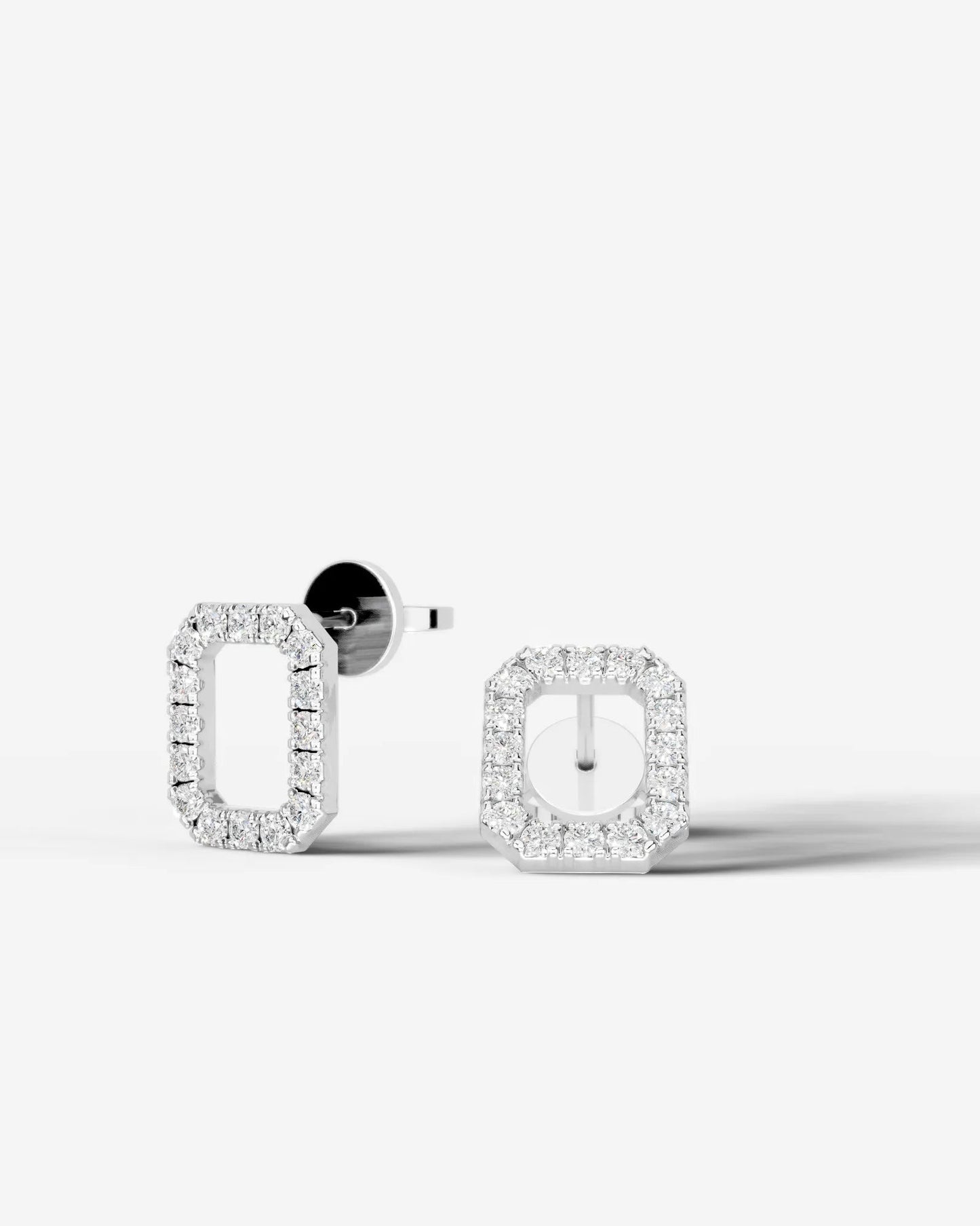 Linda Lab Grown Diamond Earrings Emerald - Platinum