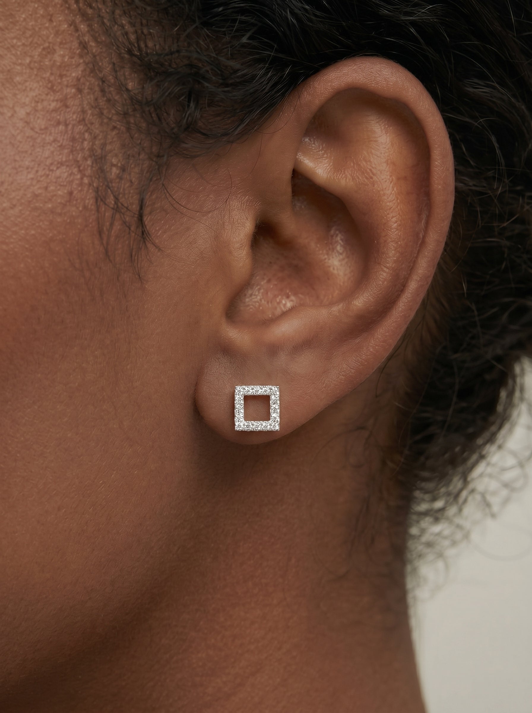 Linda Lab Grown Diamond Earrings Princess - White Gold
