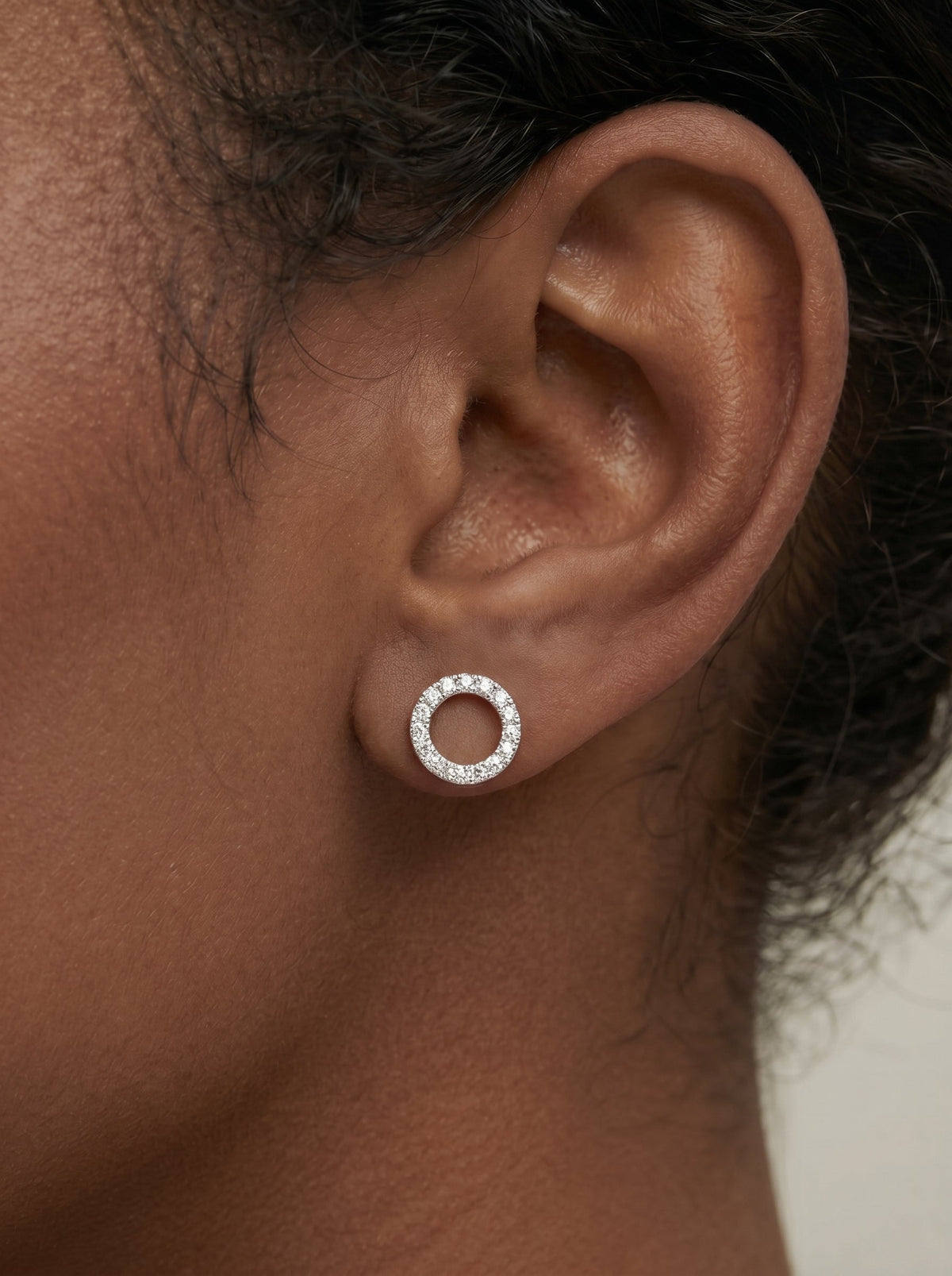 Linda Lab Grown Diamond Earrings Round - White Gold