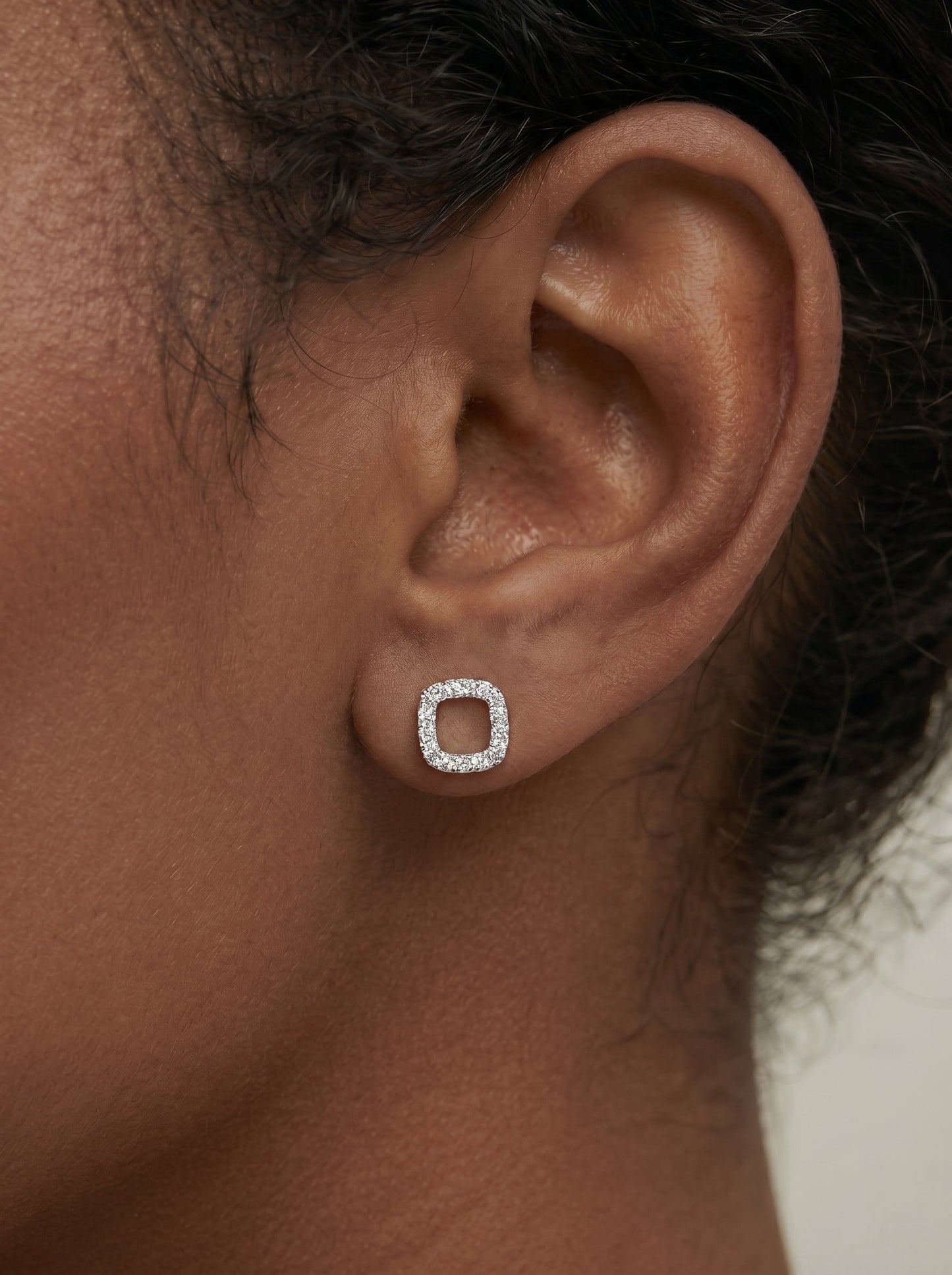 Linda Lab Grown Diamond Earrings Square Cushion - Platinum