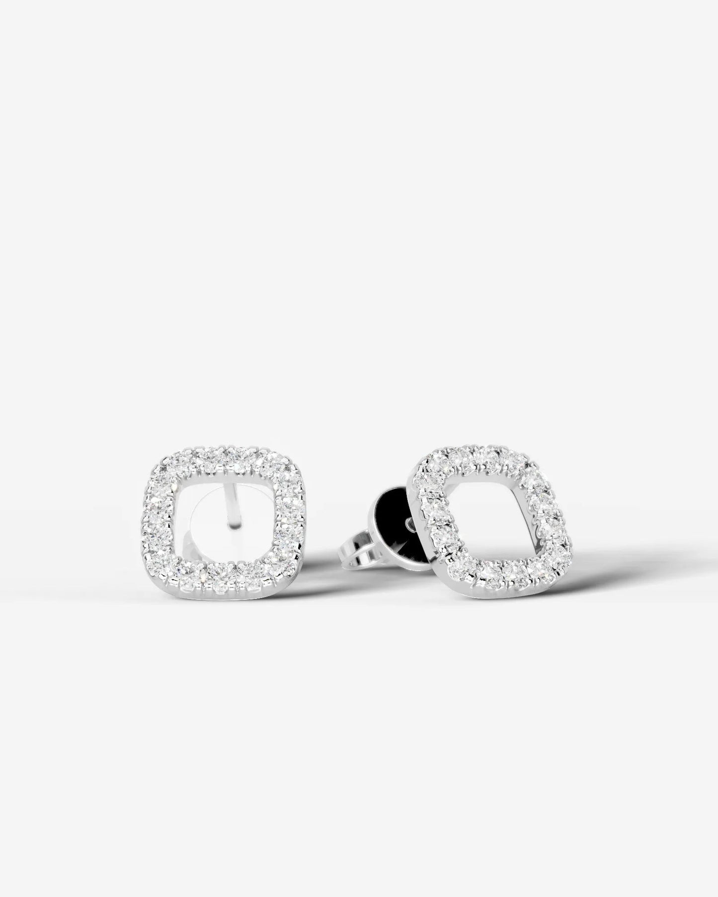 Linda Lab Grown Diamond Earrings Square Cushion - Platinum