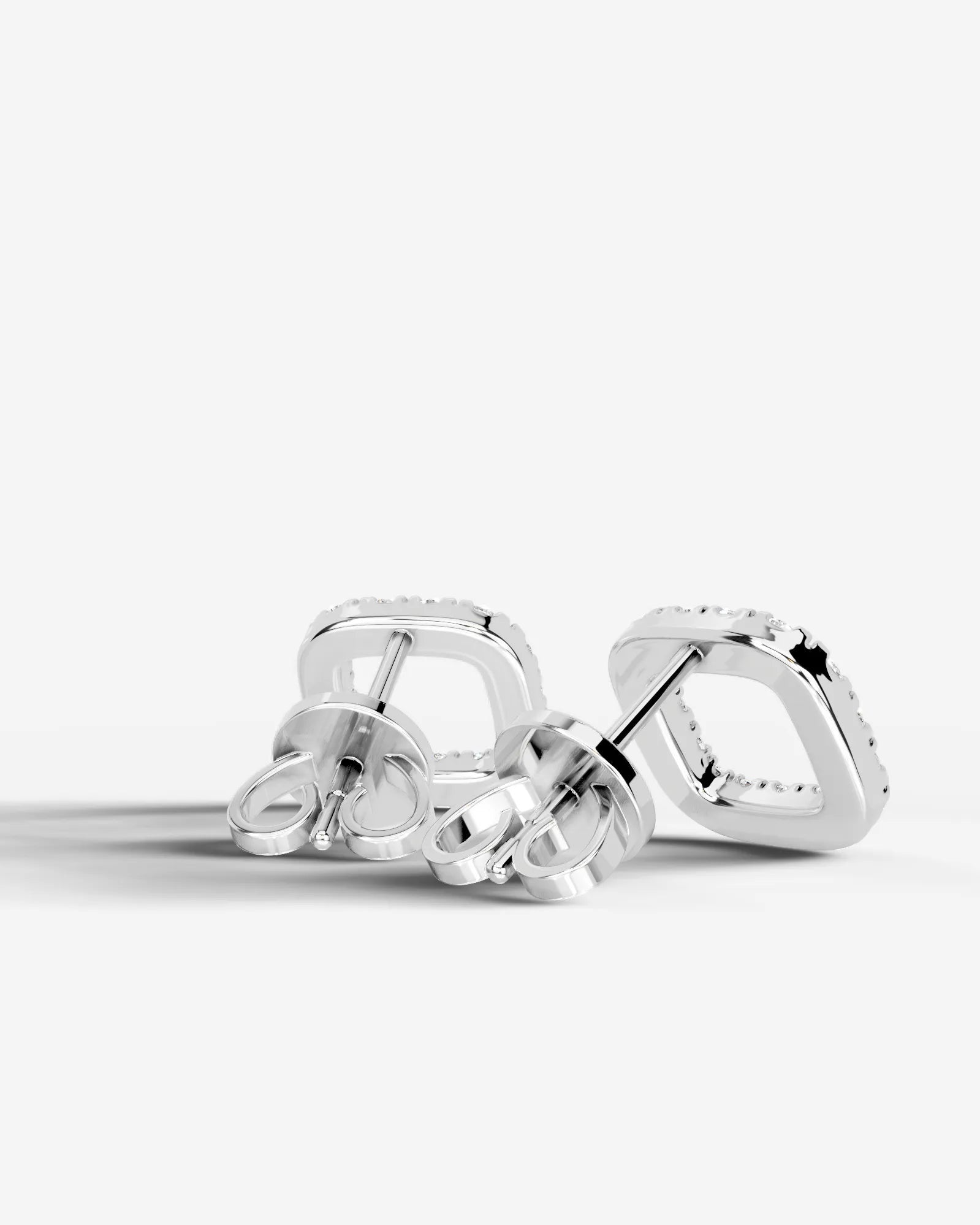 Linda Lab Grown Diamond Earrings Square Cushion - Platinum