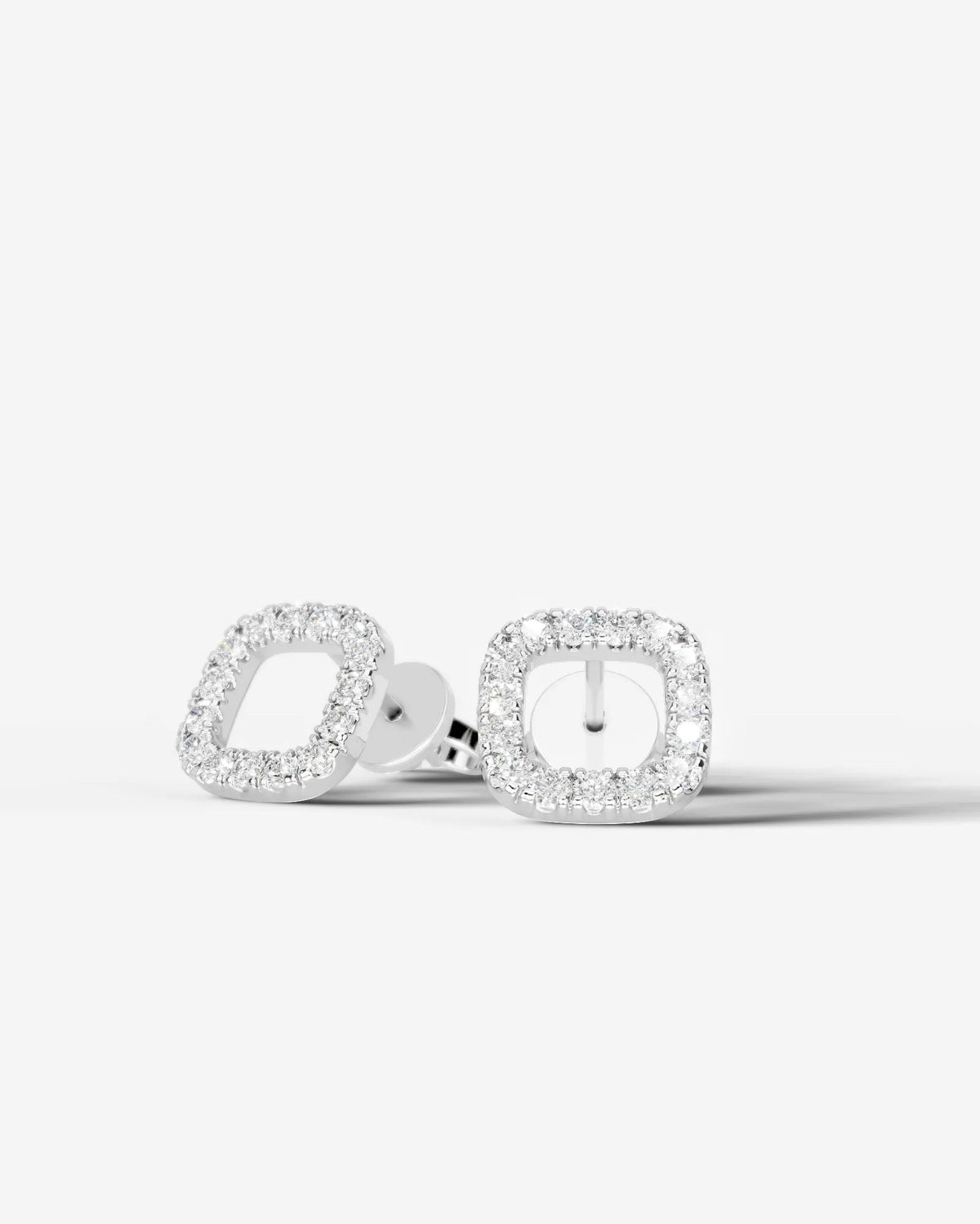 Linda Lab Grown Diamond Earrings Square Cushion - Platinum