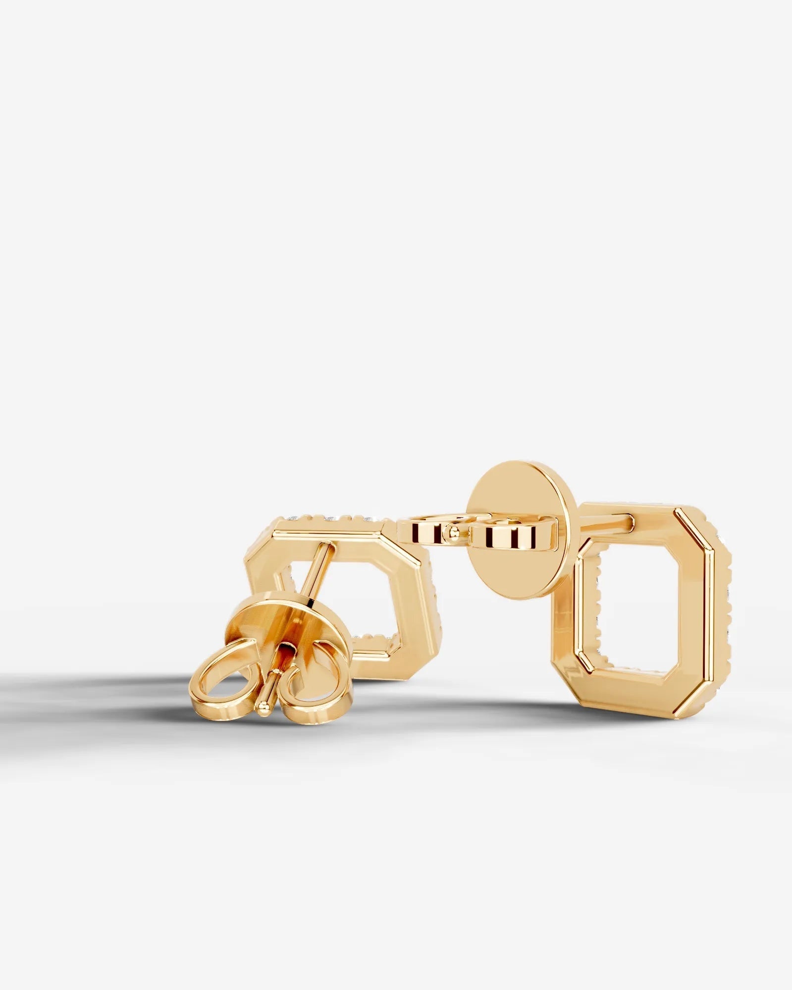 Linda Lab Grown Diamond Earrings Asscher - Yellow Gold