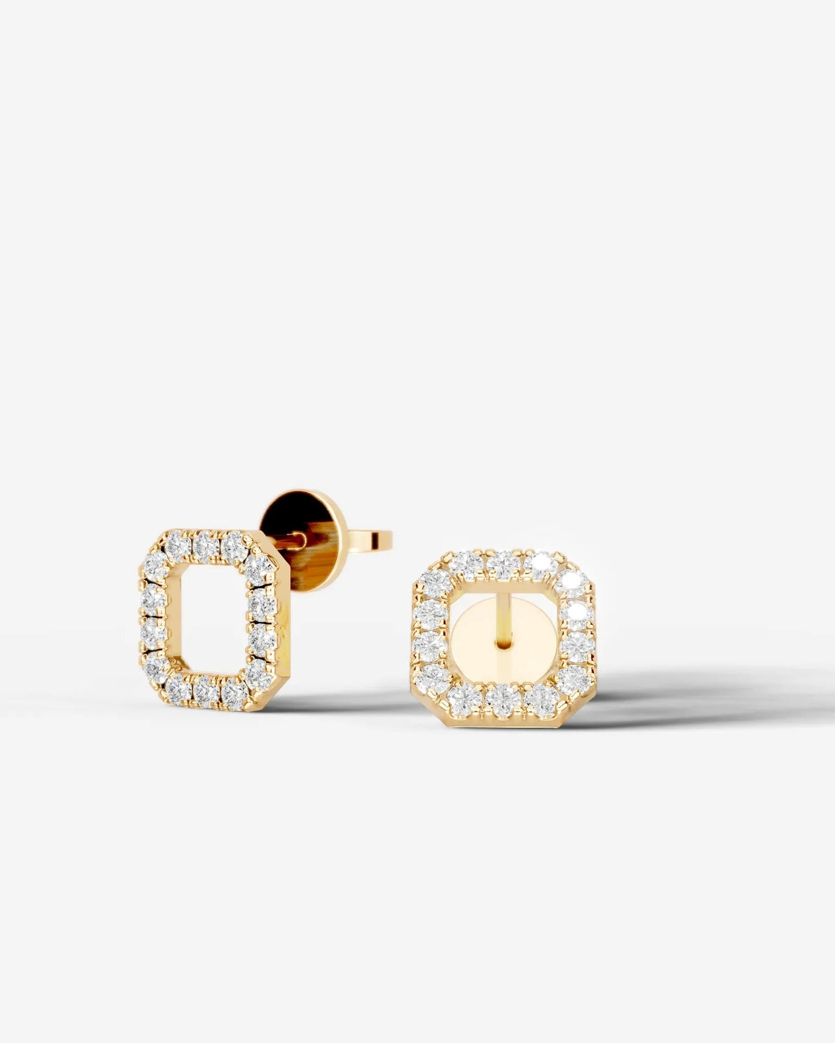 Linda Lab Grown Diamond Earrings Asscher - Yellow Gold