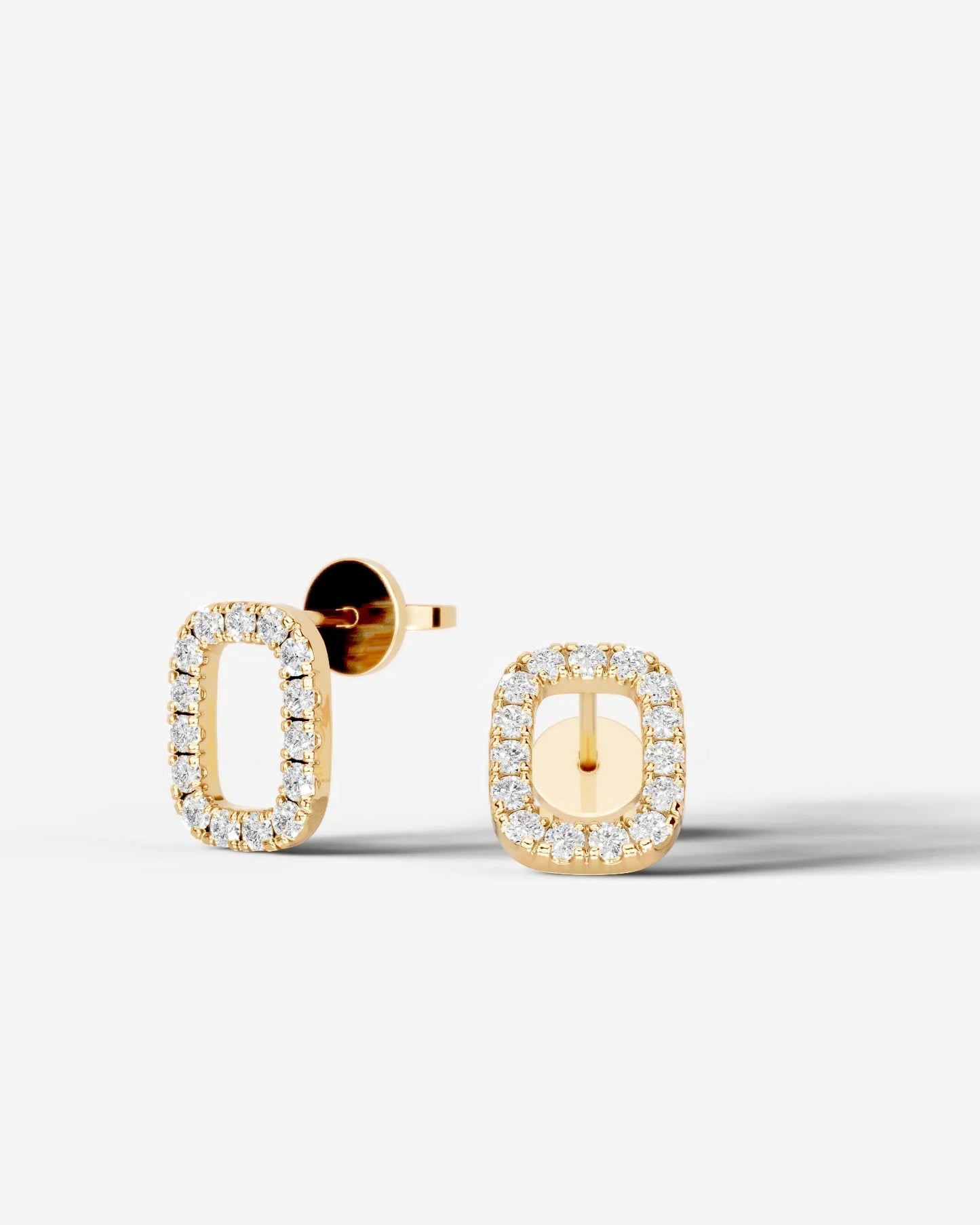Linda Lab Grown Diamond Earrings Elongated Cushion - Yellow Gold