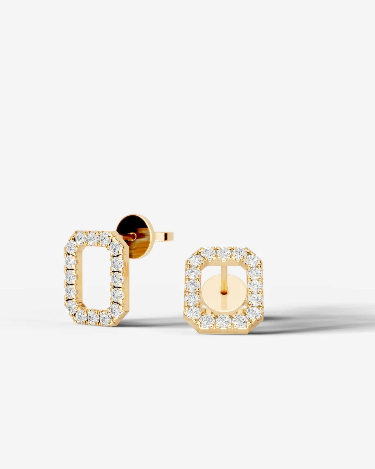 Linda Lab Grown Diamond Earrings Emerald - Yellow Gold
