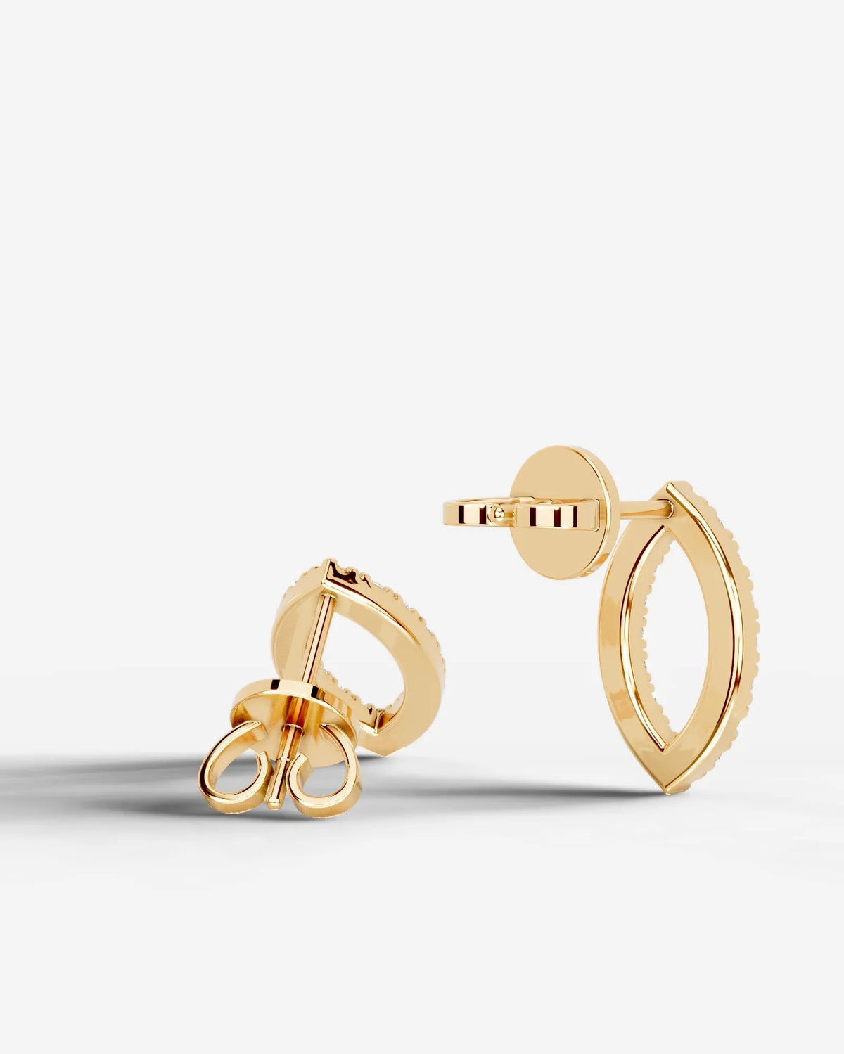 Linda Lab Grown Diamond Earrings Marquise - Yellow Gold