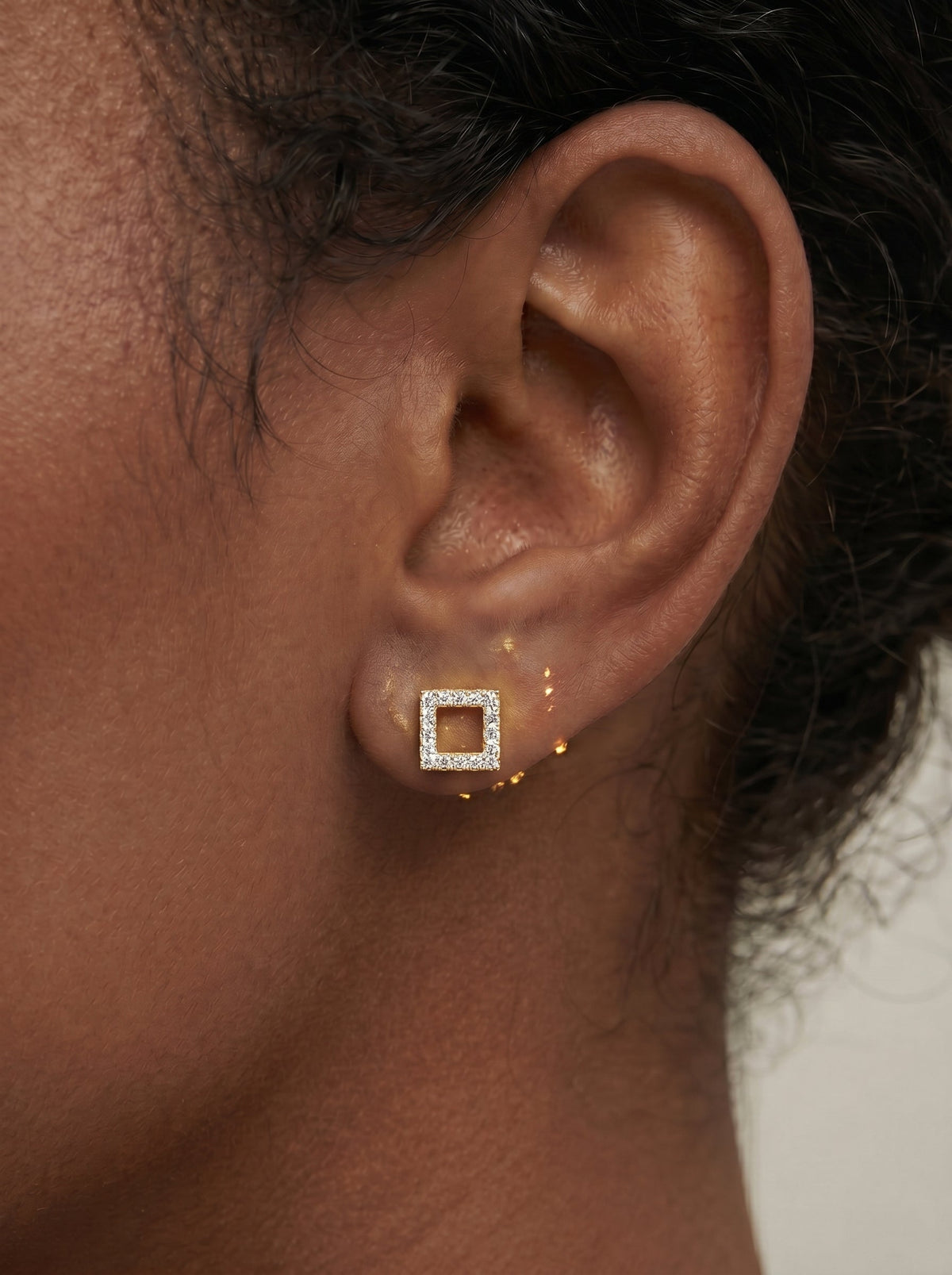 Linda Lab Grown Diamond Earrings Princess - Yellow Gold