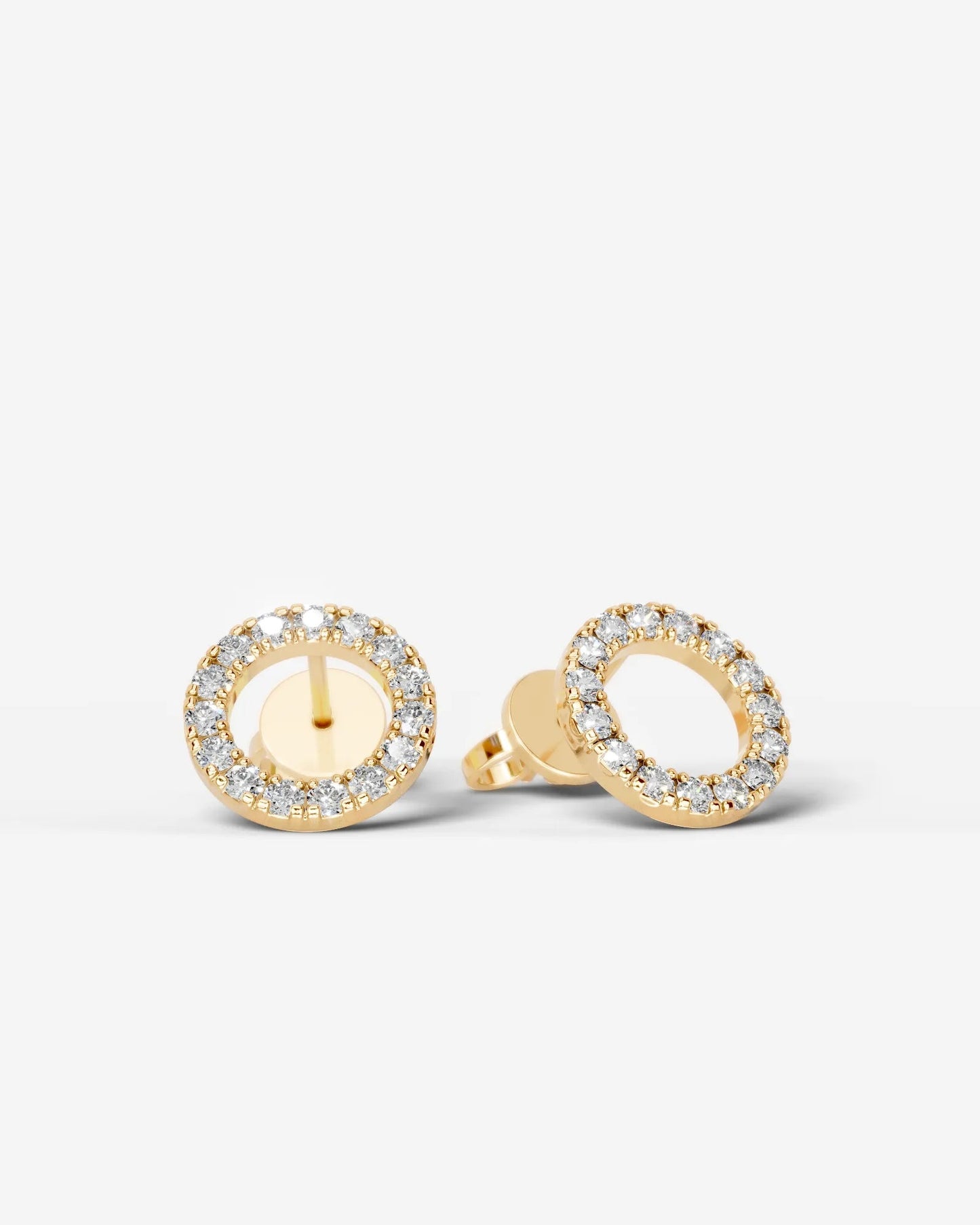 Linda Lab Grown Diamond Earrings Round - Yellow Gold