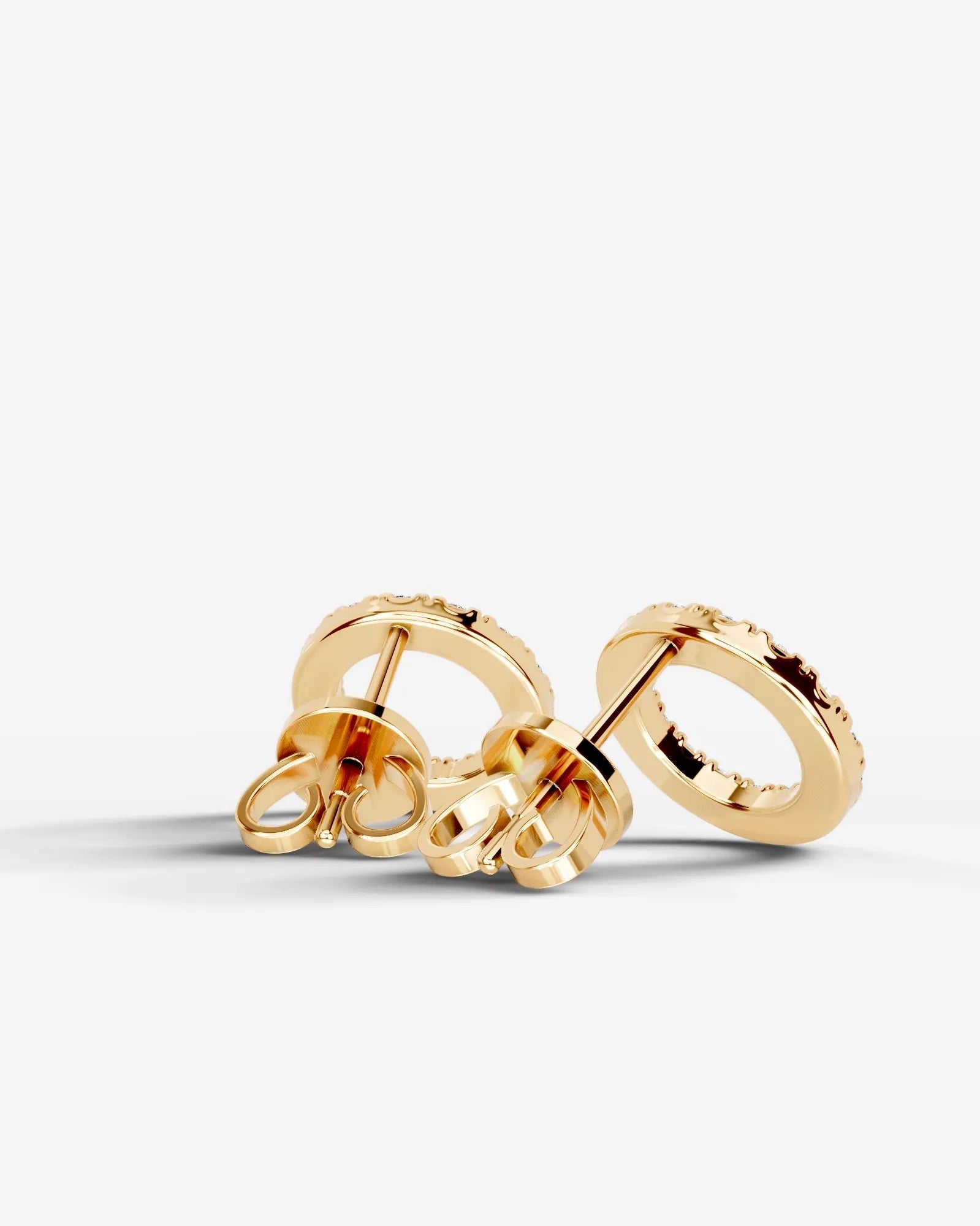 Linda Lab Grown Diamond Earrings Round - Yellow Gold