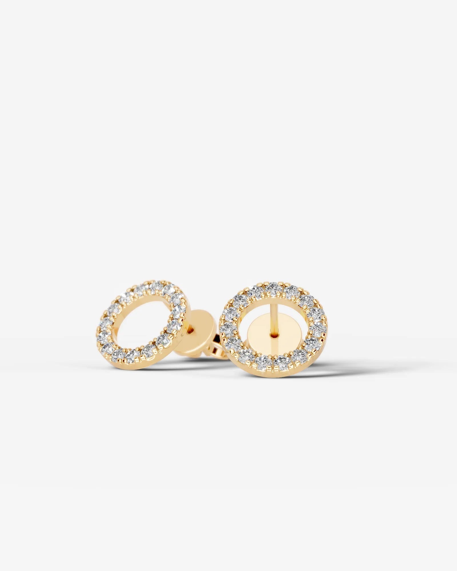 Linda Lab Grown Diamond Earrings Round - Yellow Gold