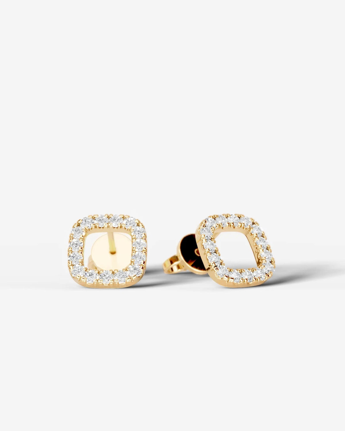 Linda Lab Grown Diamond Earrings Square Cushion - Yellow Gold