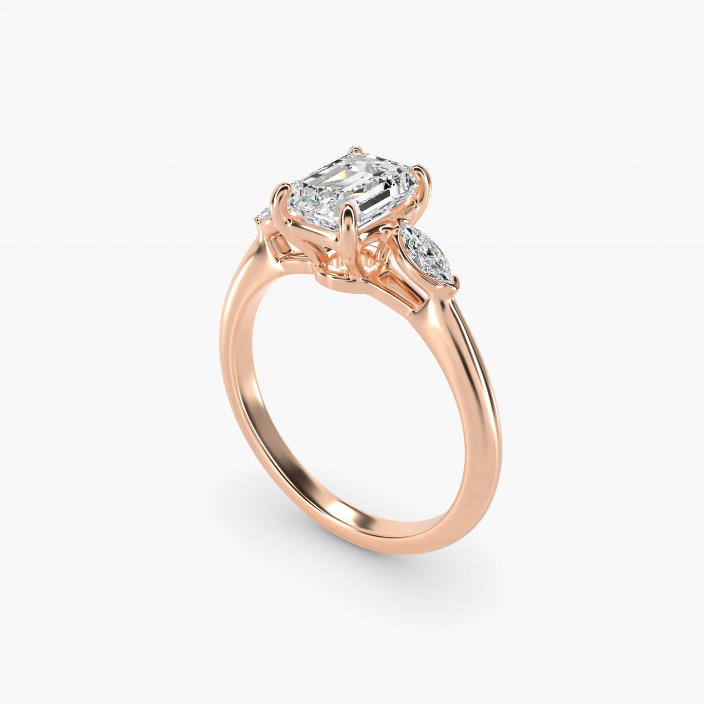 Marquise Cut Diamond Three Stone Engagement Ring In 18k Rose Gold By James Allen - Emerald Center
