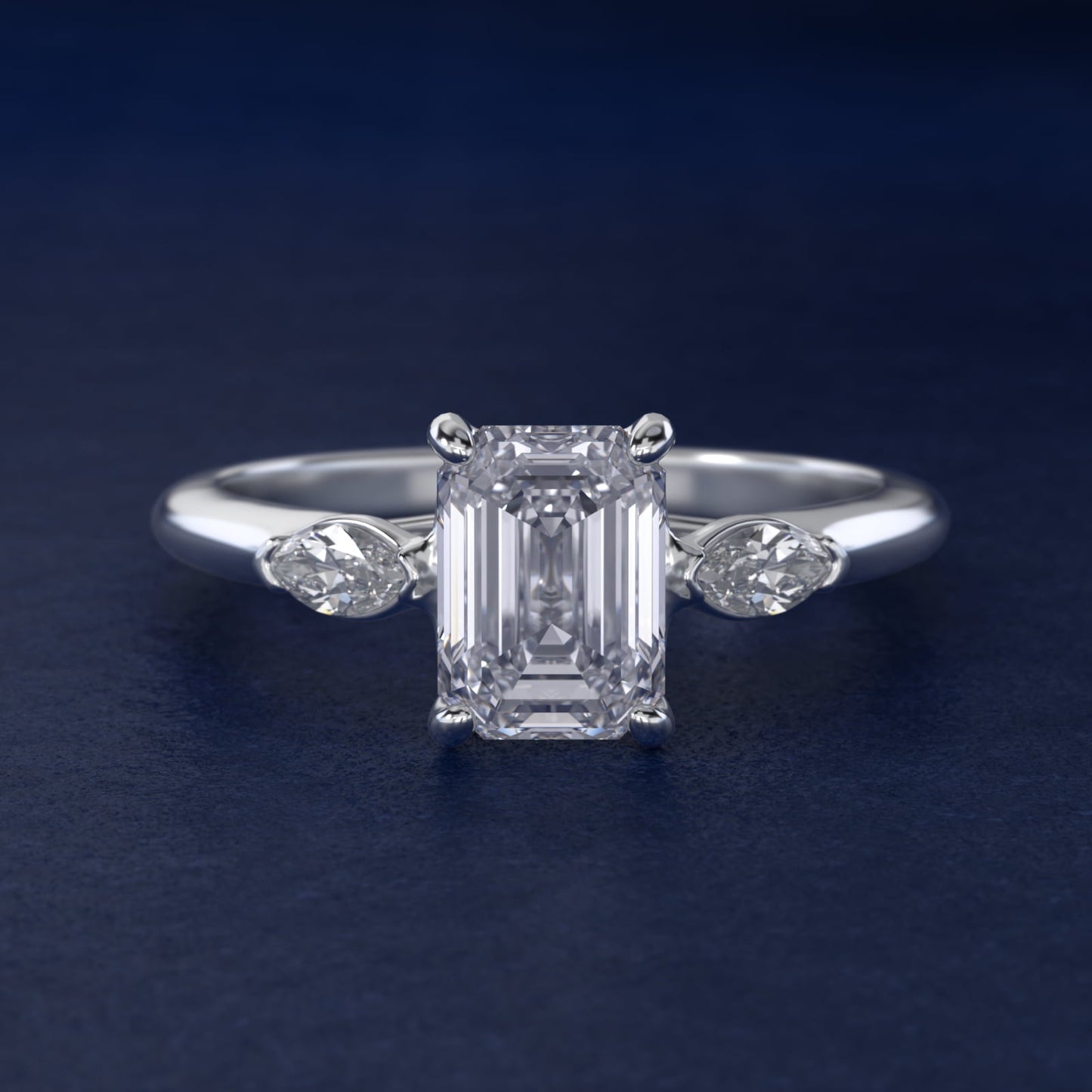 Marquise Cut Diamond Three Stone Engagement Ring In Platinum By James Allen - Emerald Center