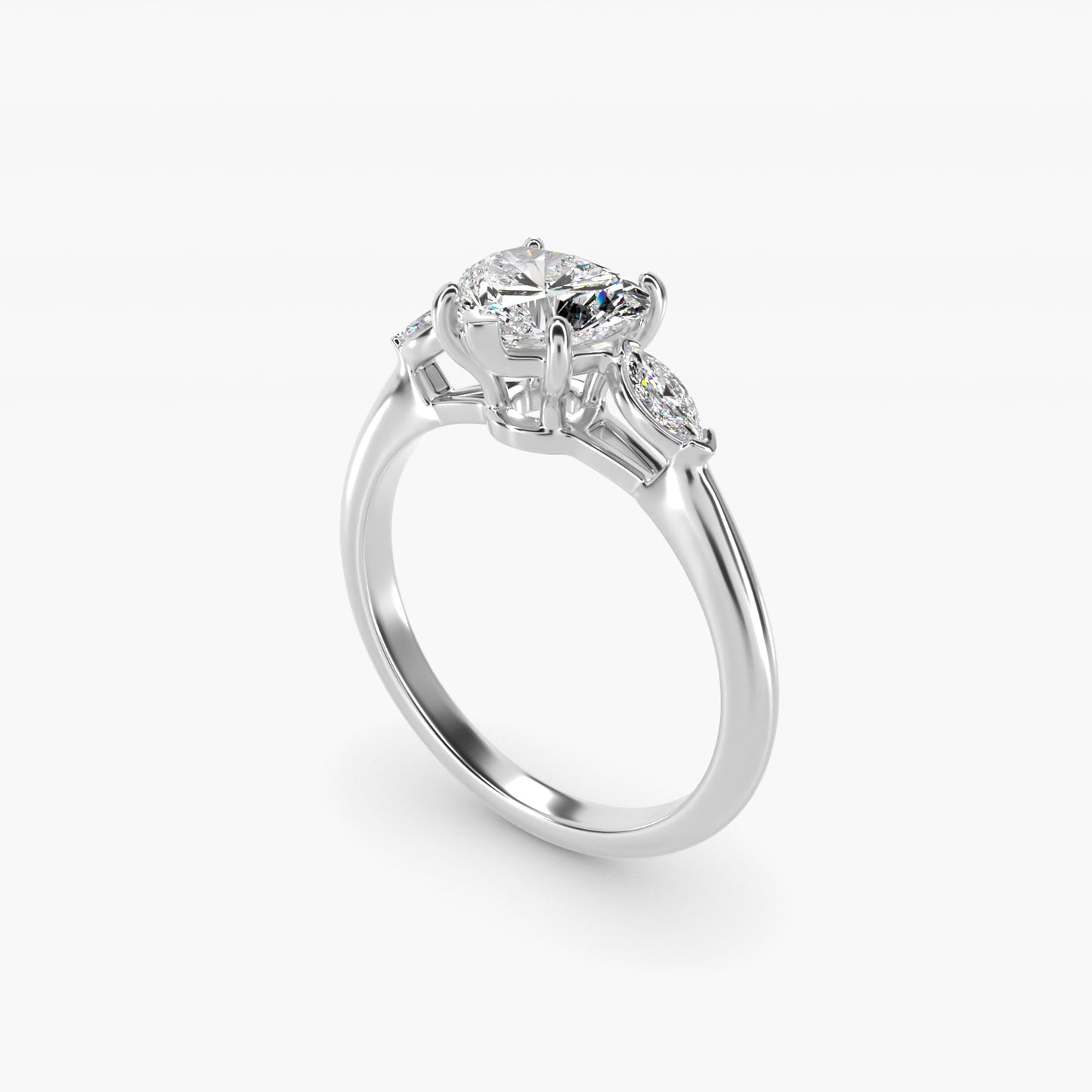 Marquise Cut Diamond Three Stone Engagement Ring In Platinum By James Allen - Heart Center