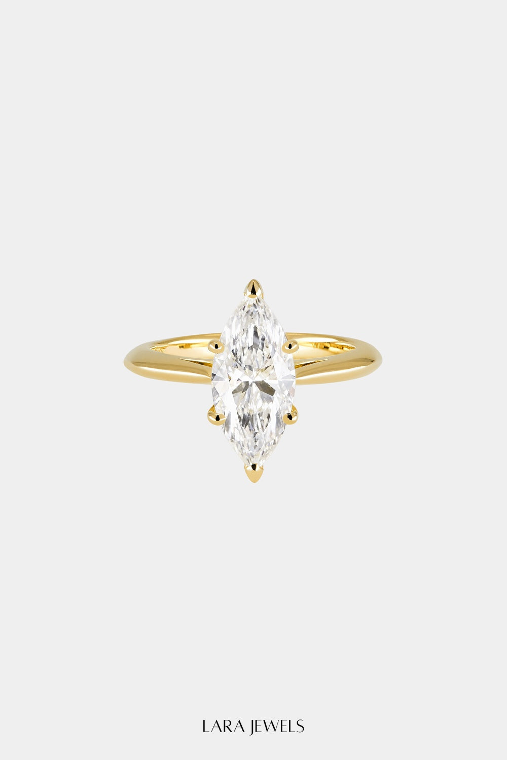 Marquise Diamond Ring 18K Gold - Front view