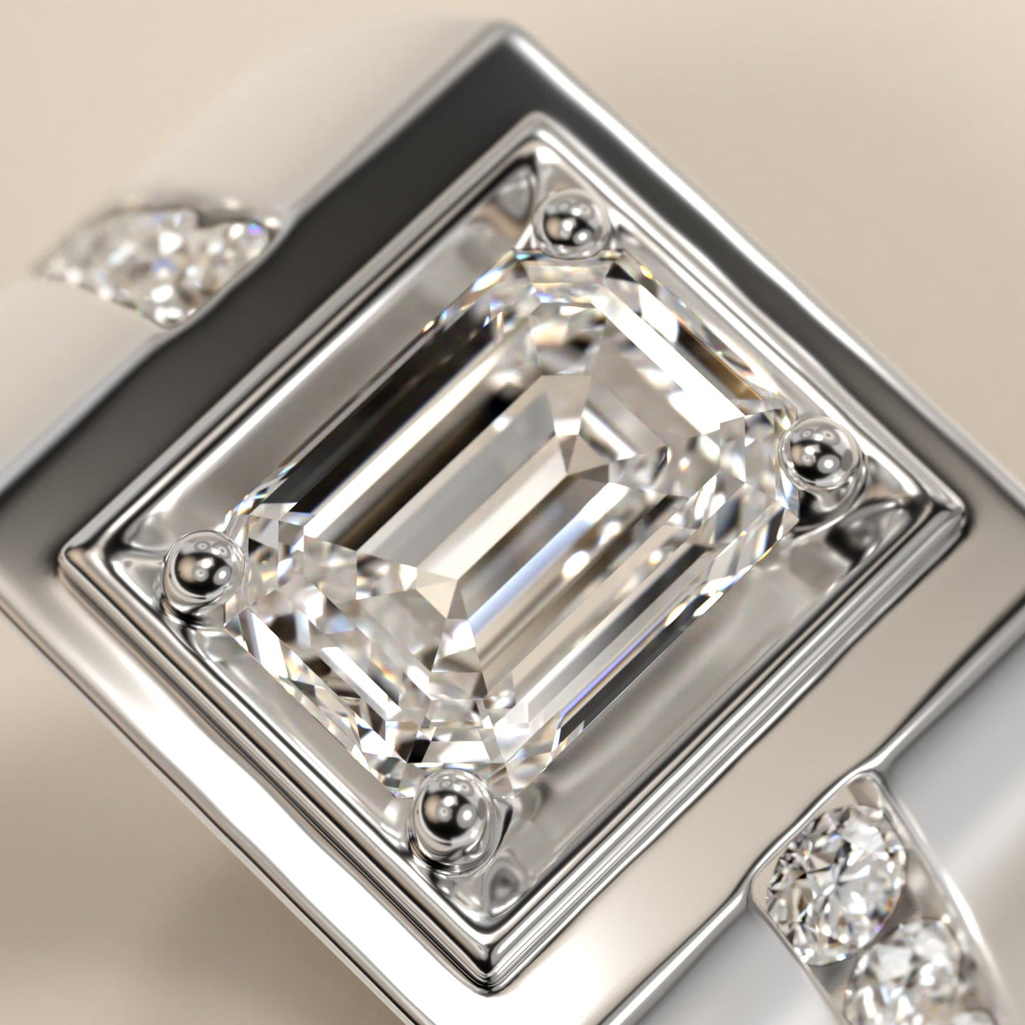 Men's Round Diamond Channel Engagement Ring in Platinum (1/3 ct. tw.) - Emerald Center