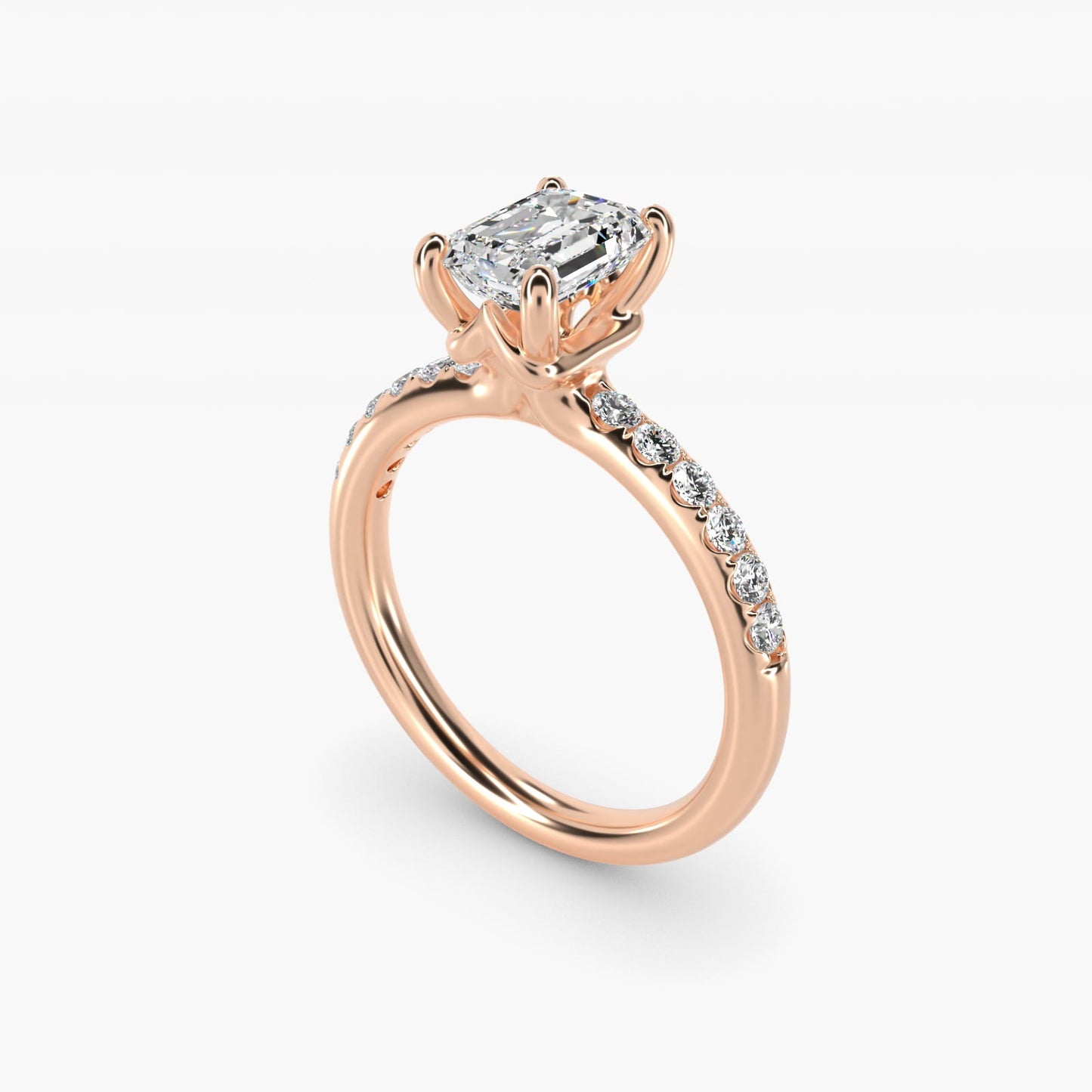 Mini Micropav? Diamond Engagement Ring in 18k Rose Gold - Emerald Center