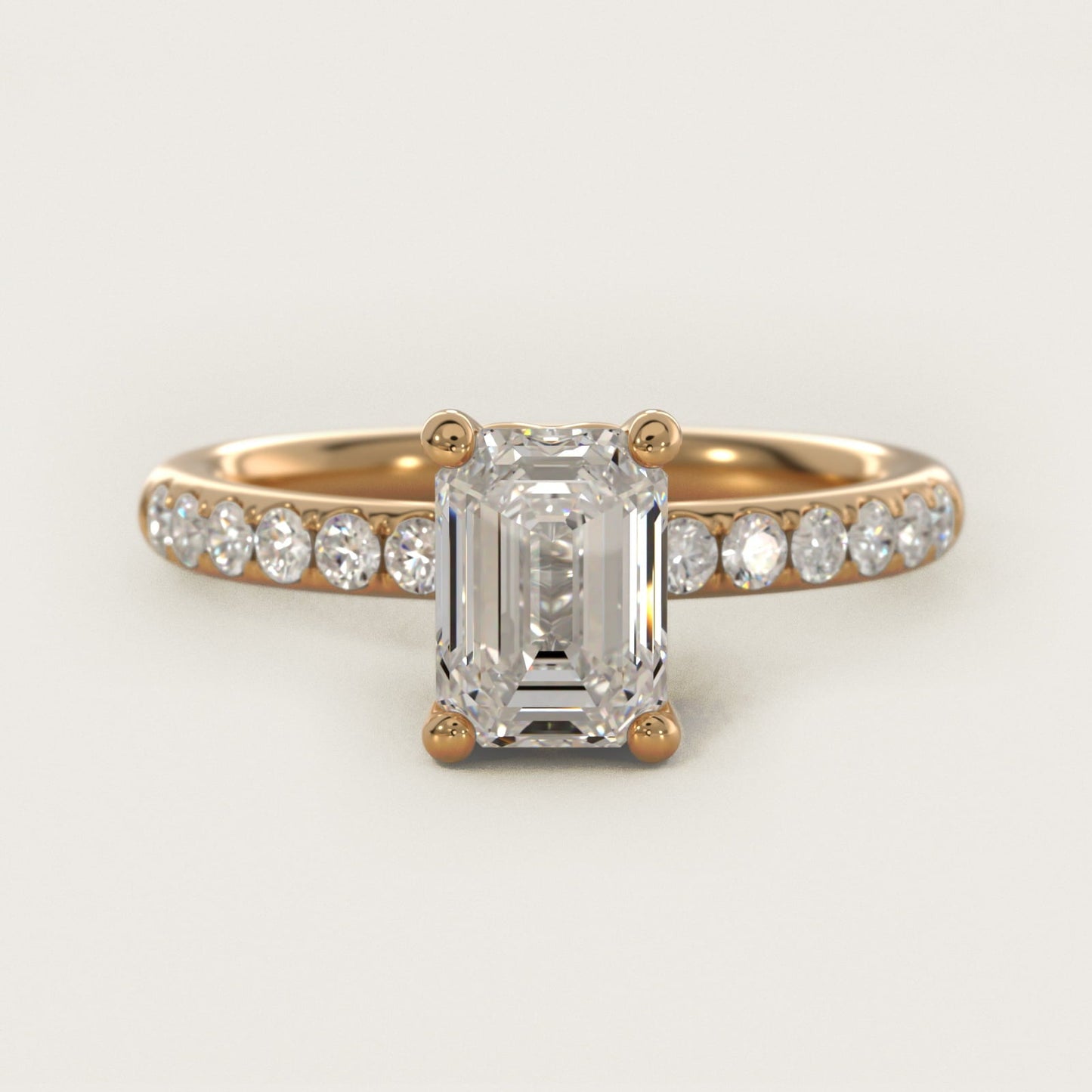 Mini Micropav? Diamond Engagement Ring in 18k Yellow Gold - Emerald Center