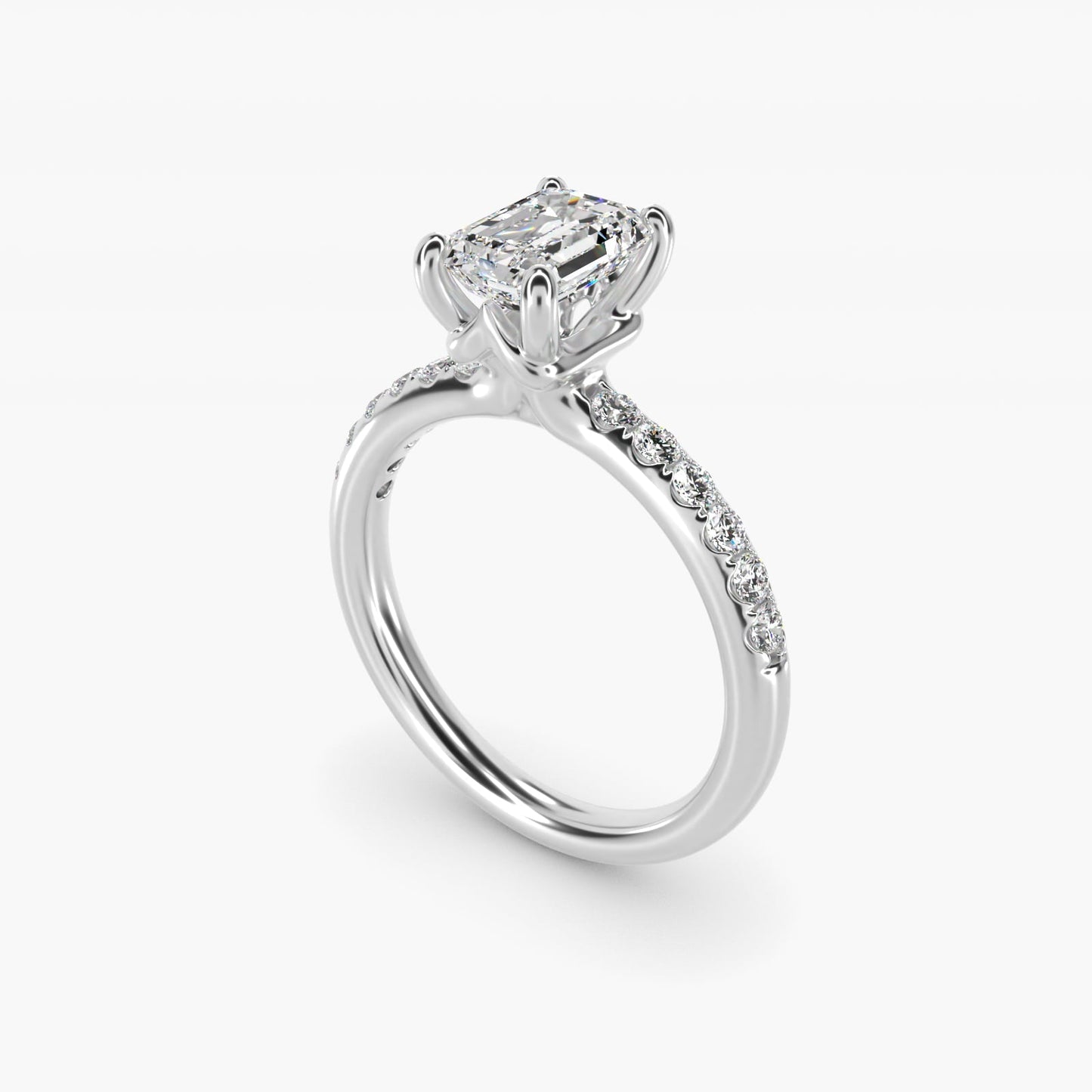 Mini Micropav? Diamond Engagement Ring in Platinum - Emerald Center