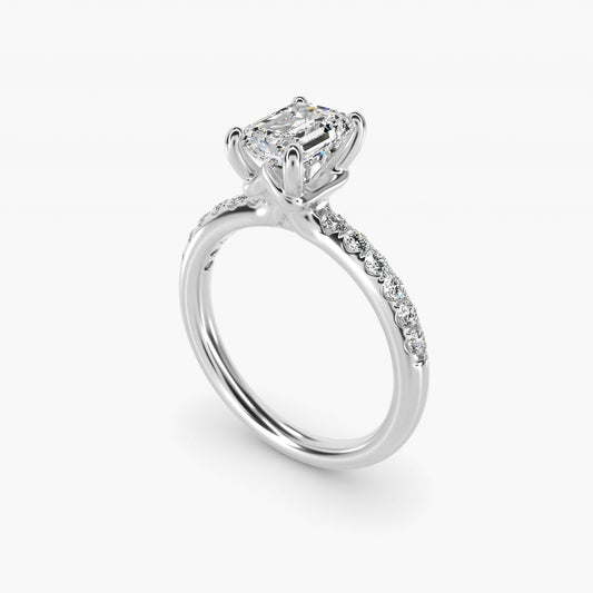 Mini Micropav? Diamond Engagement Ring in Platinum - Emerald Center