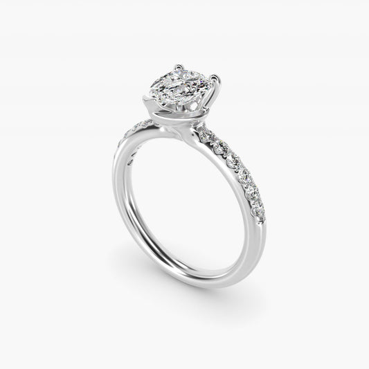 Mini Micropav? Diamond Engagement Ring in Platinum - Pear Center