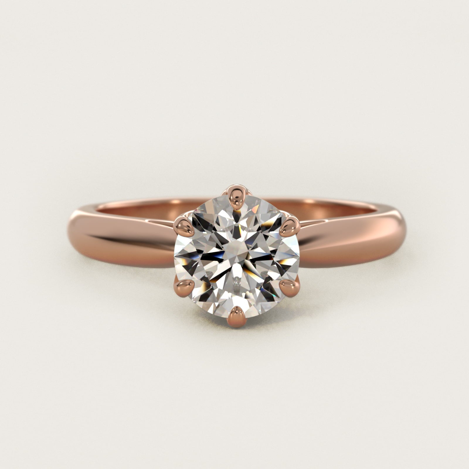Modern Tulip Solitaire Engagement Ring In 18k Rose Gold By James Allen - Round Center