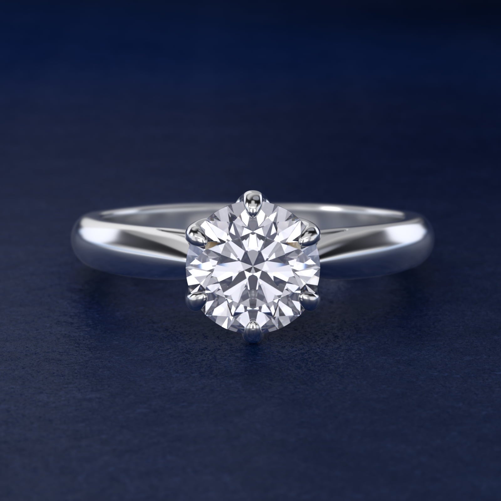Modern Tulip Solitaire Engagement Ring In 18k White Gold By James Allen - Round Center