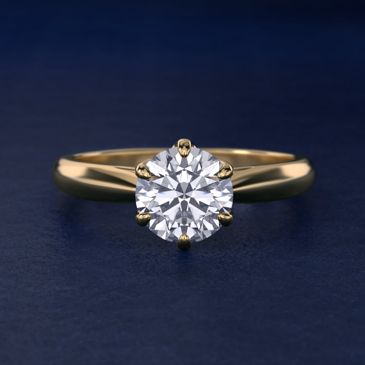 Modern Tulip Solitaire Engagement Ring In 18k Yellow Gold By James Allen - Round Center