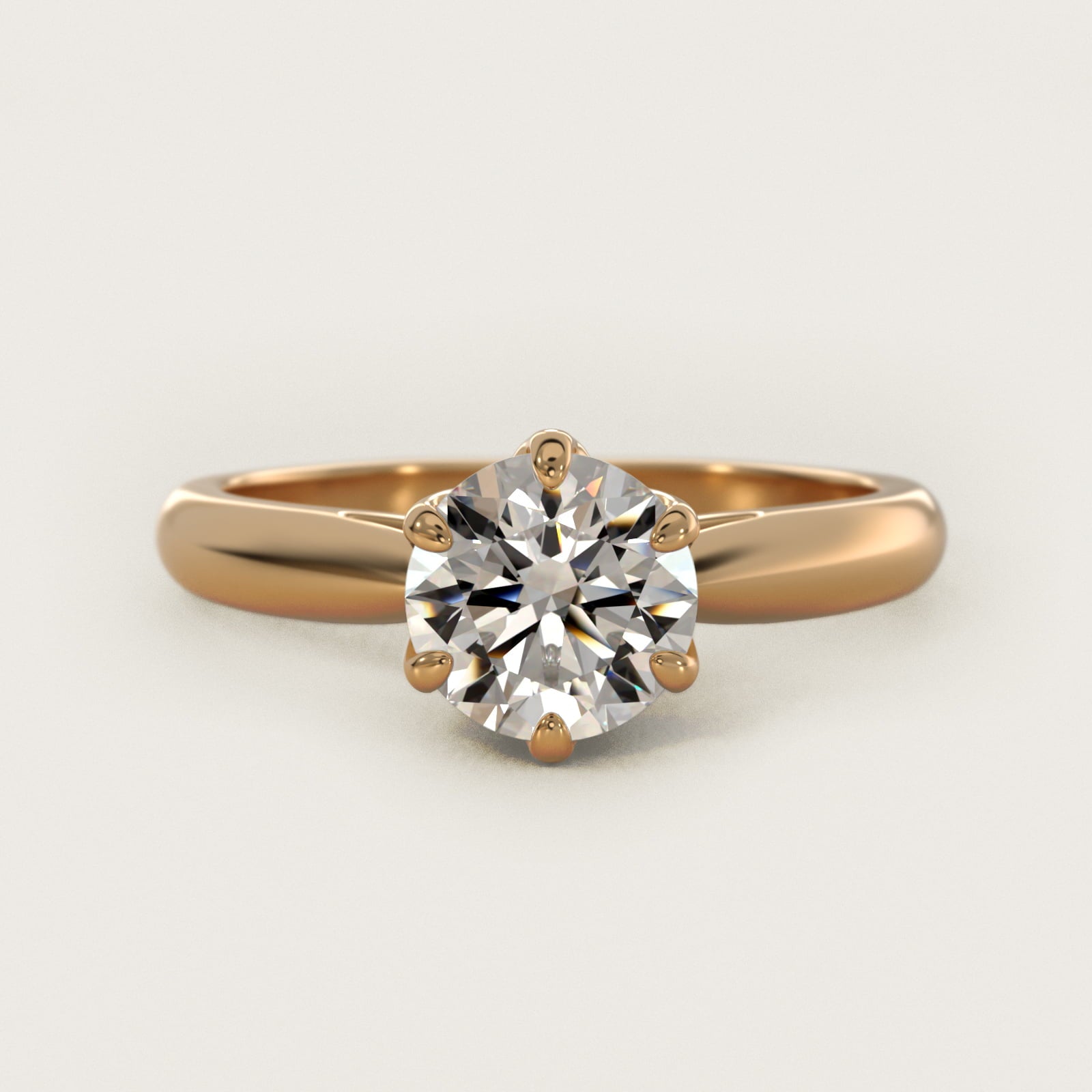 Modern Tulip Solitaire Engagement Ring In 18k Yellow Gold By James Allen - Round Center