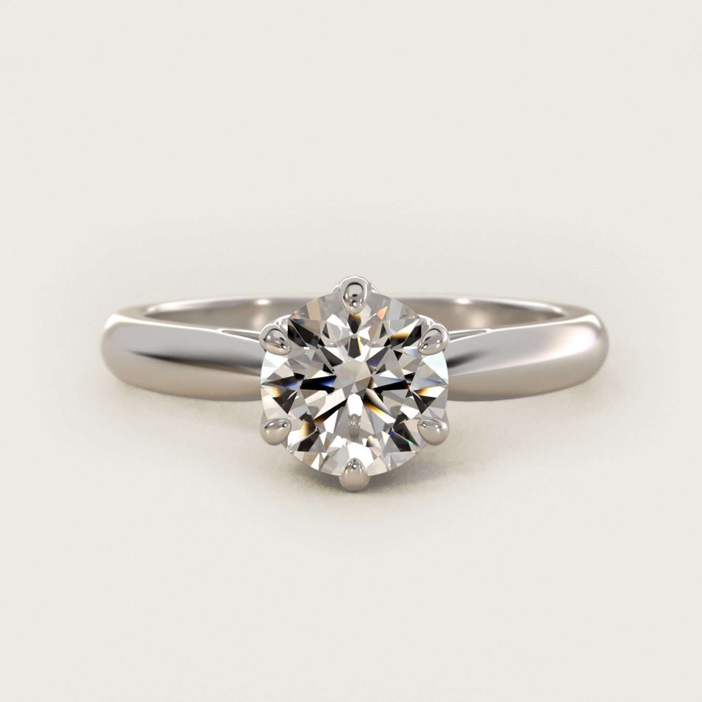 Modern Tulip Solitaire Engagement Ring In Platinum By James Allen - Round Center