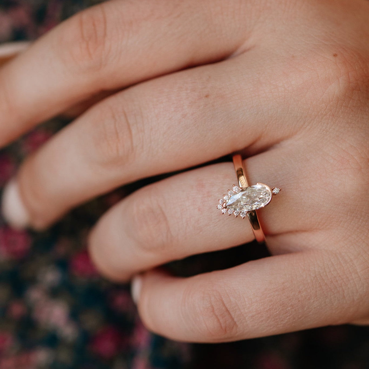 The Astaire Elongated Pear Diamond Ring