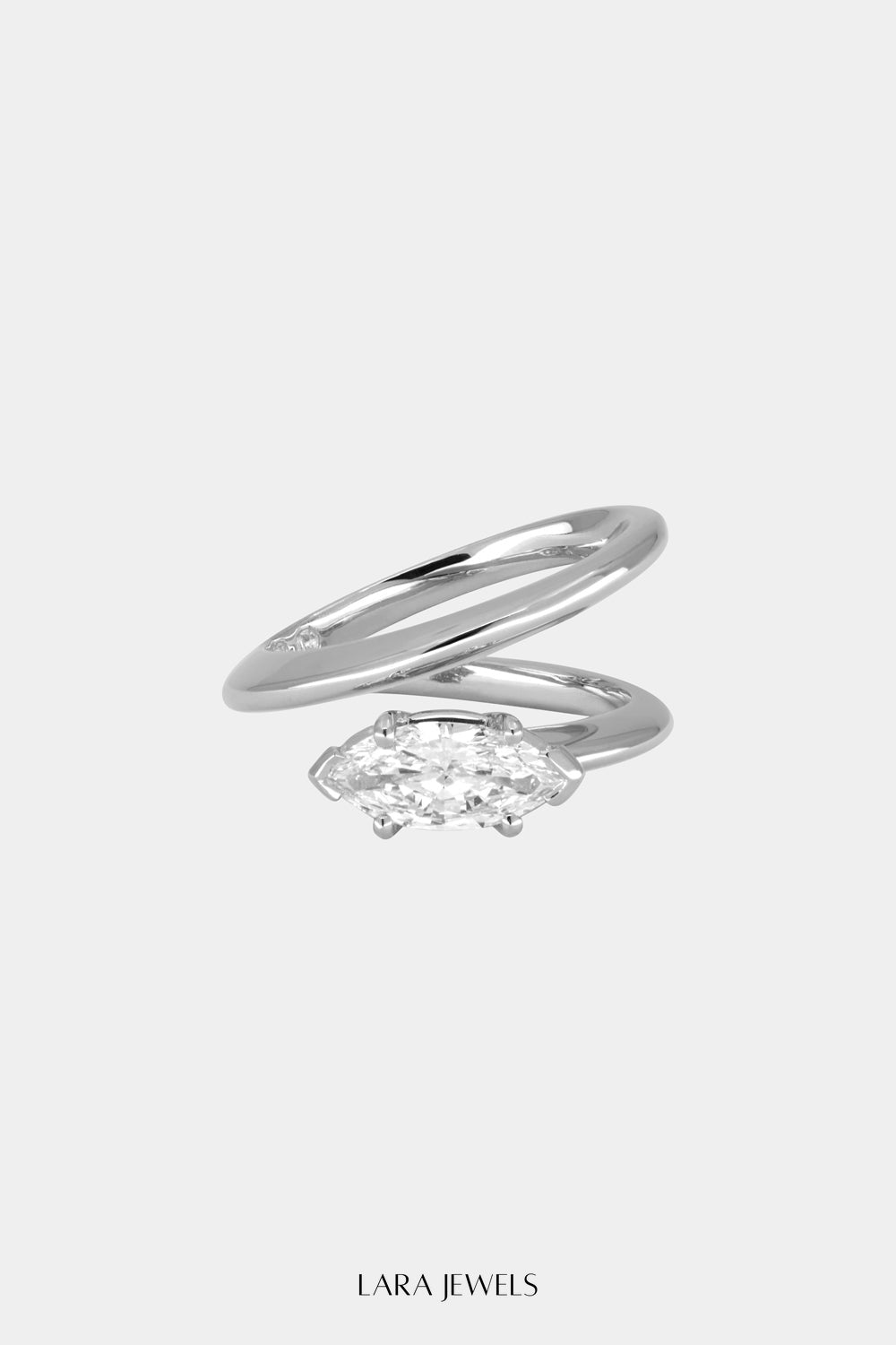 Natasha East West Marquise Diamond Wrap Ring 18K Gold - Detail