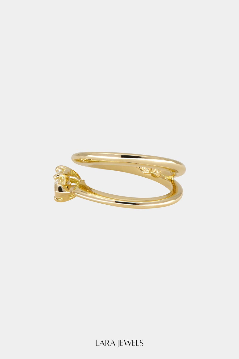 Natasha East West Marquise Diamond Wrap Ring 18K Gold - Detail