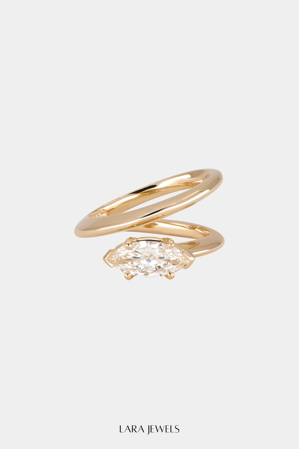 Natasha East West Marquise Diamond Wrap Ring 18K Gold - Detail