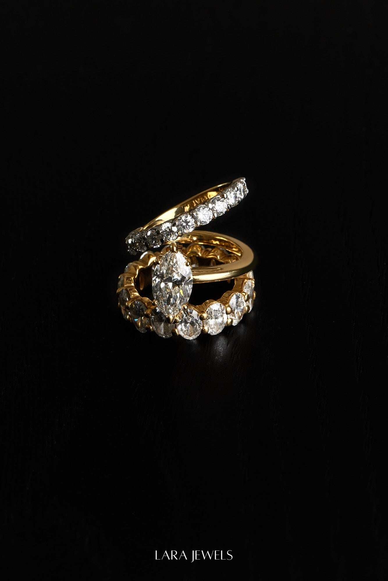 Natasha Marquise Diamond Wrap Ring 18K Gold - Detail view