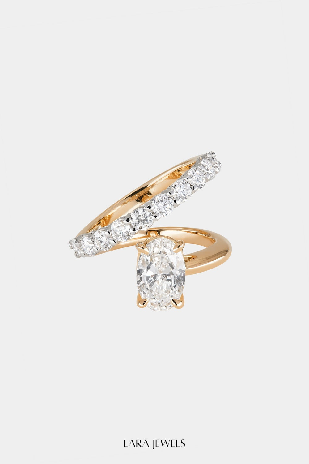Natasha Oval Diamond Wrap Ring 18K Gold - Detail
