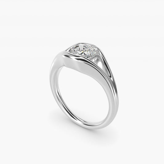 Oculus Solitaire Engagement Ring In 18k White Gold By James Allen - Cushion Center