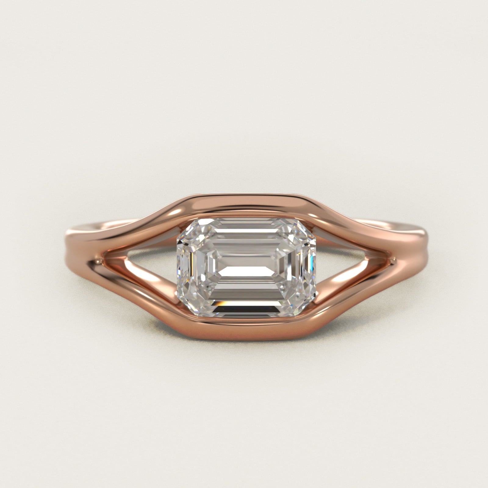 Oculus Solitaire Engagement Ring In 14K Rose Gold By James Allen - Emerald Center