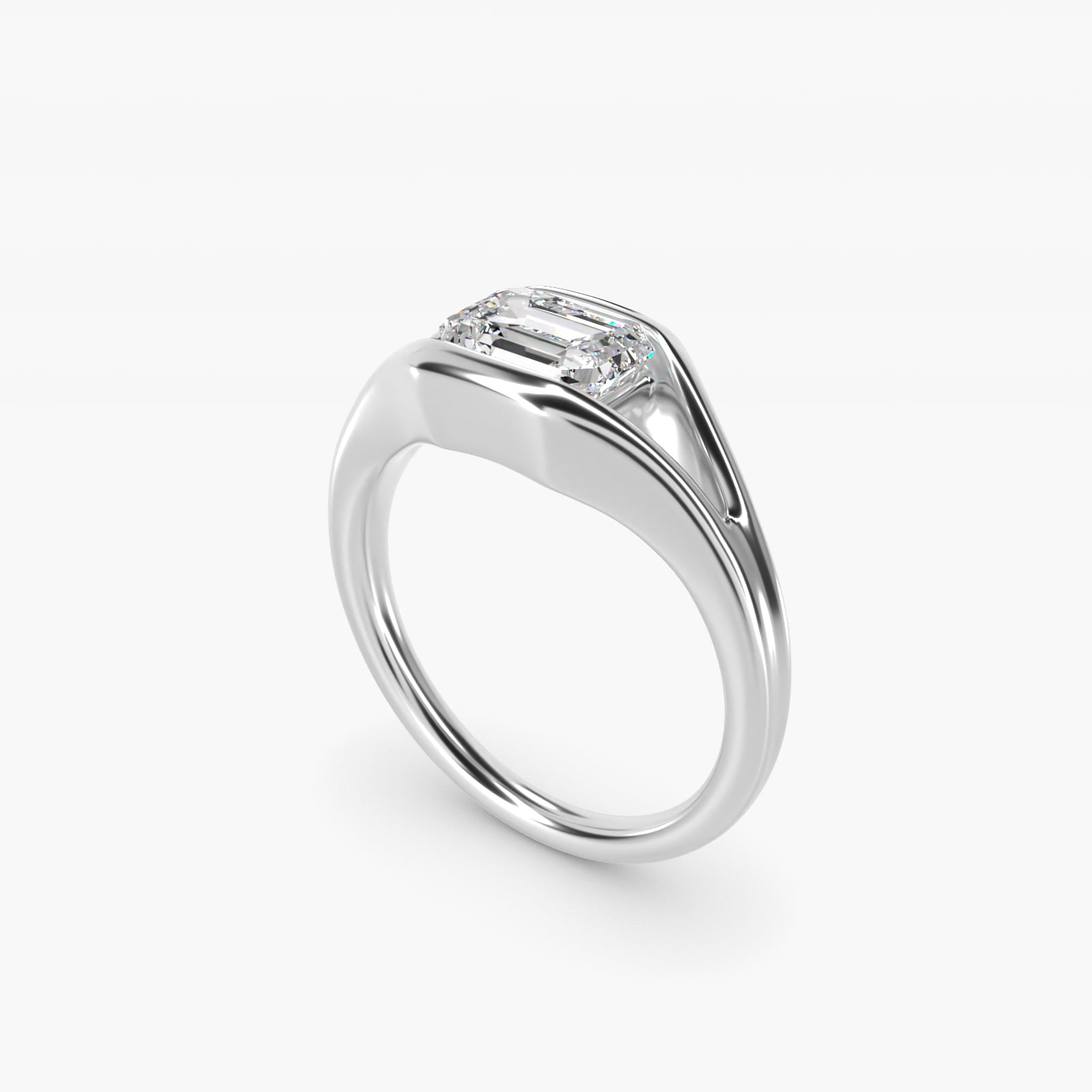 Oculus Solitaire Engagement Ring In 14K White Gold By James Allen - Emerald Center