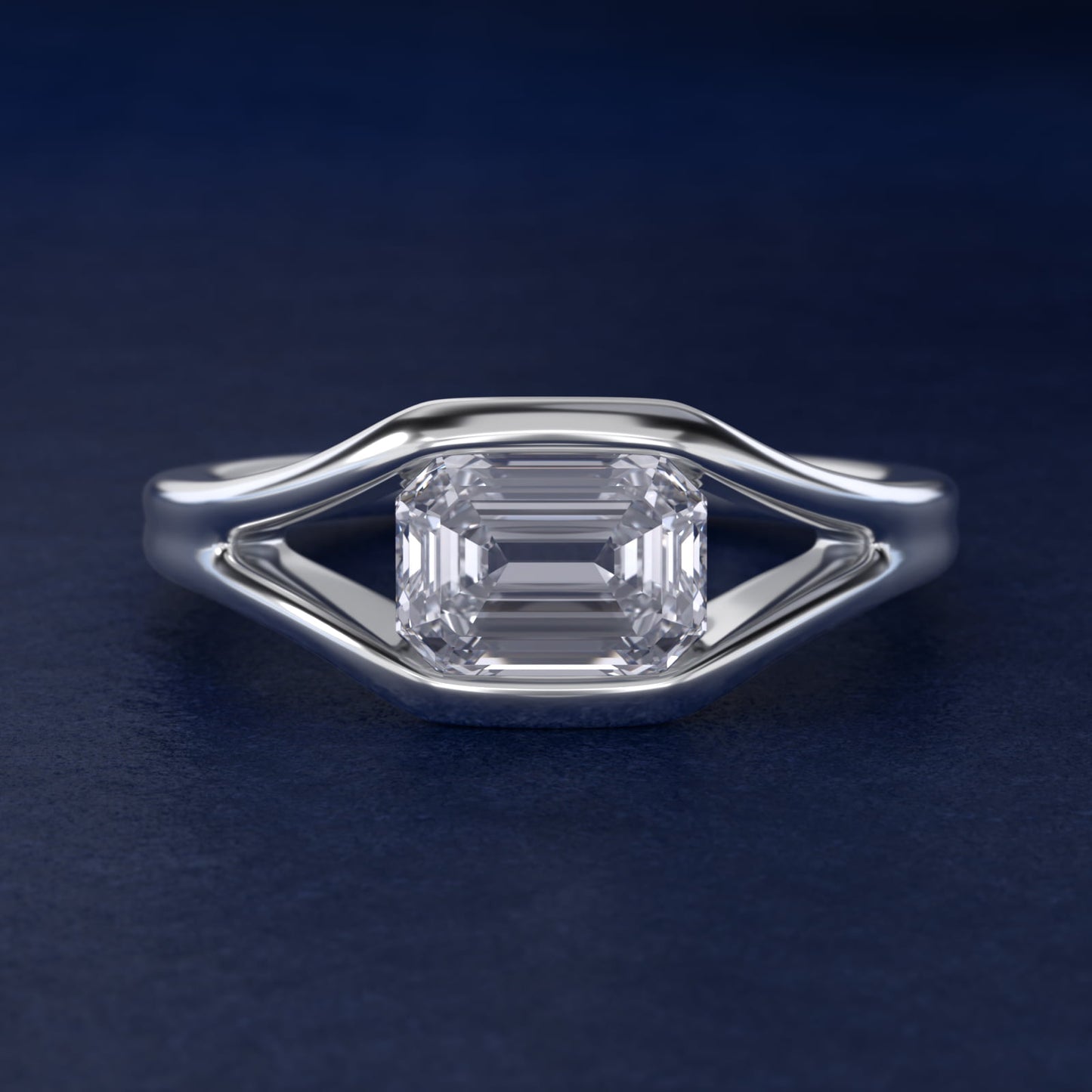 Oculus Solitaire Engagement Ring In 14K White Gold By James Allen - Emerald Center