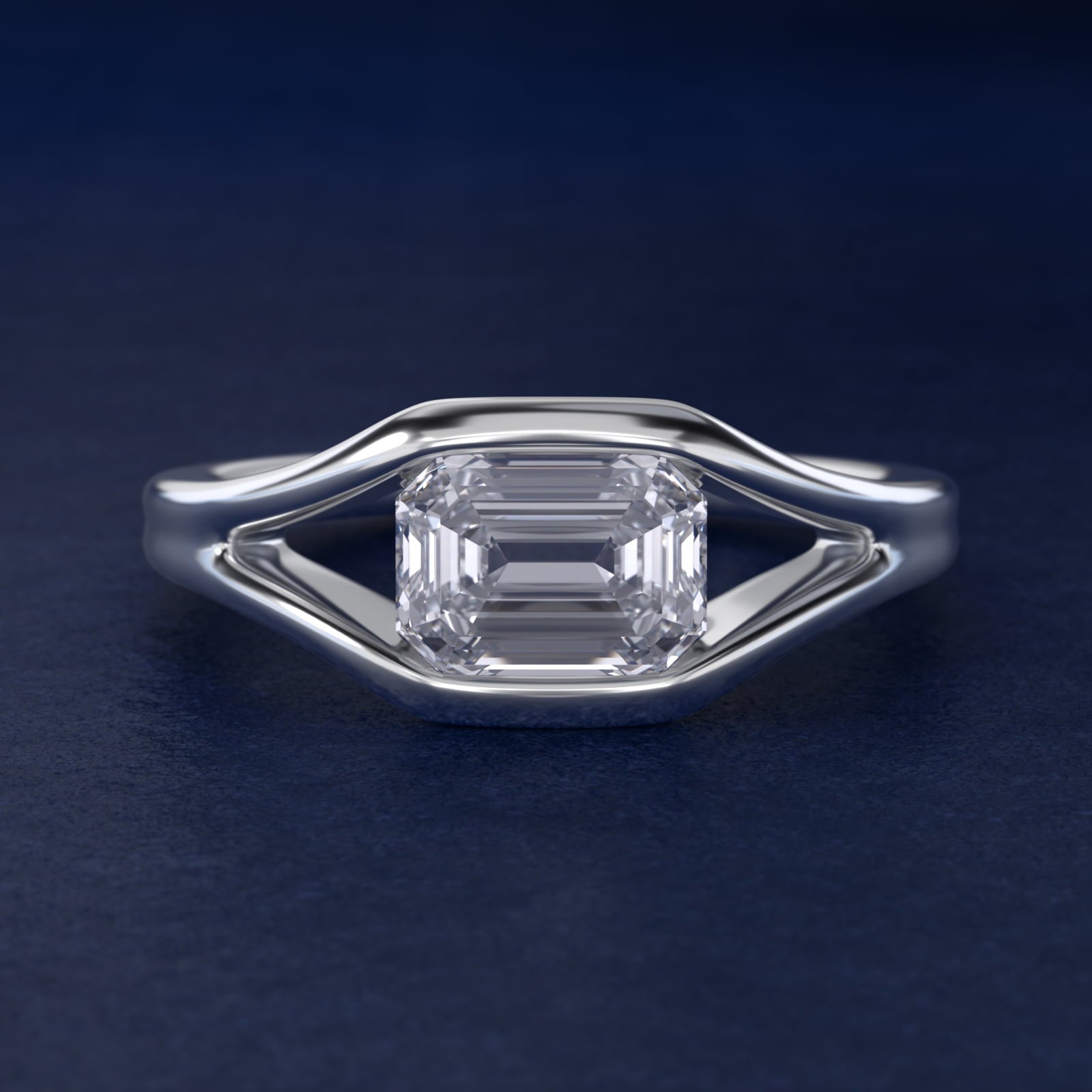 Oculus Solitaire Engagement Ring In 14K White Gold By James Allen - Emerald Center