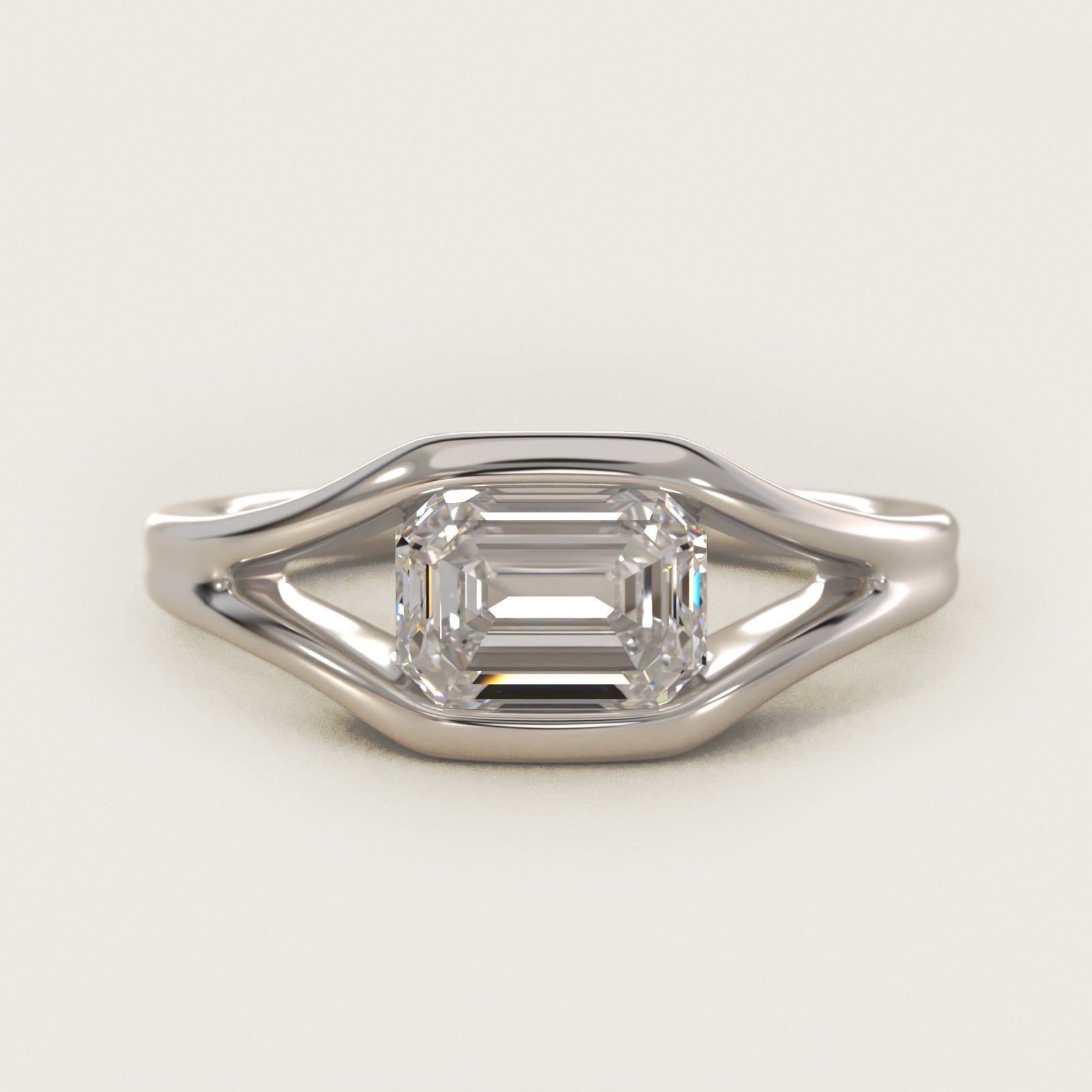 Oculus Solitaire Engagement Ring In 14K White Gold By James Allen - Emerald Center