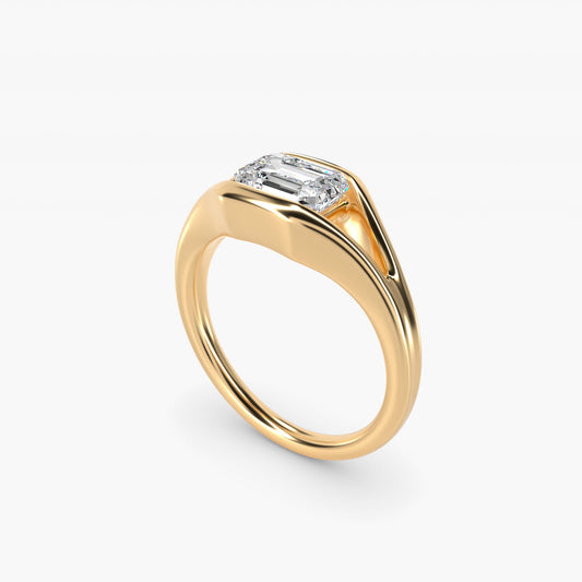 Oculus Solitaire Engagement Ring In 14K Yellow Gold By James Allen - Emerald Center