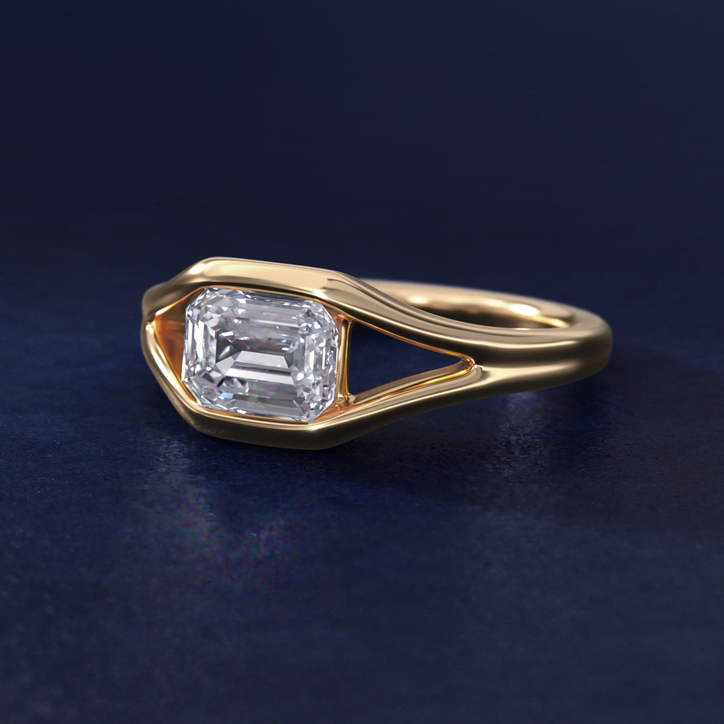 Oculus Solitaire Engagement Ring In 14K Yellow Gold By James Allen - Emerald Center