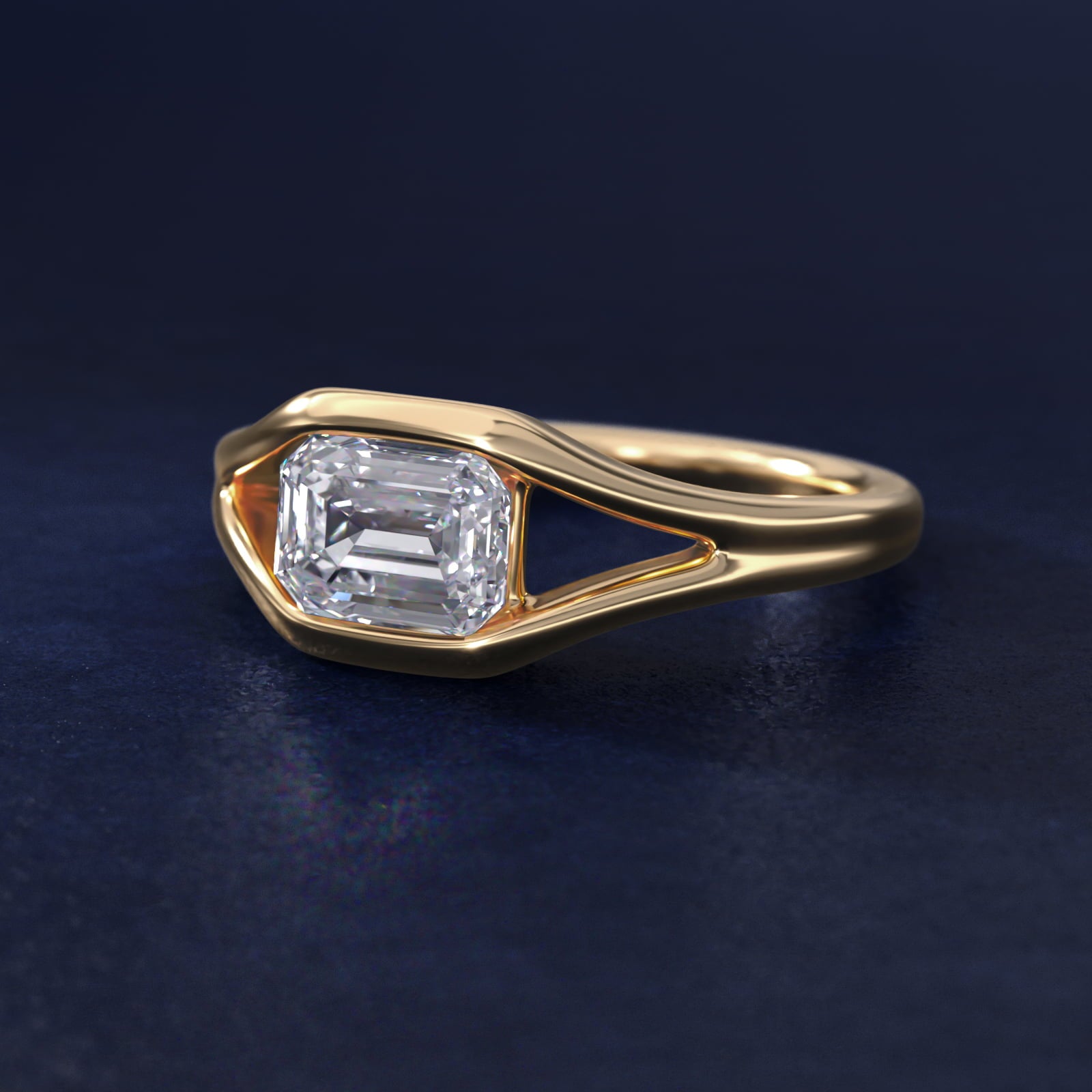 Oculus Solitaire Engagement Ring In 14K Yellow Gold By James Allen - Emerald Center